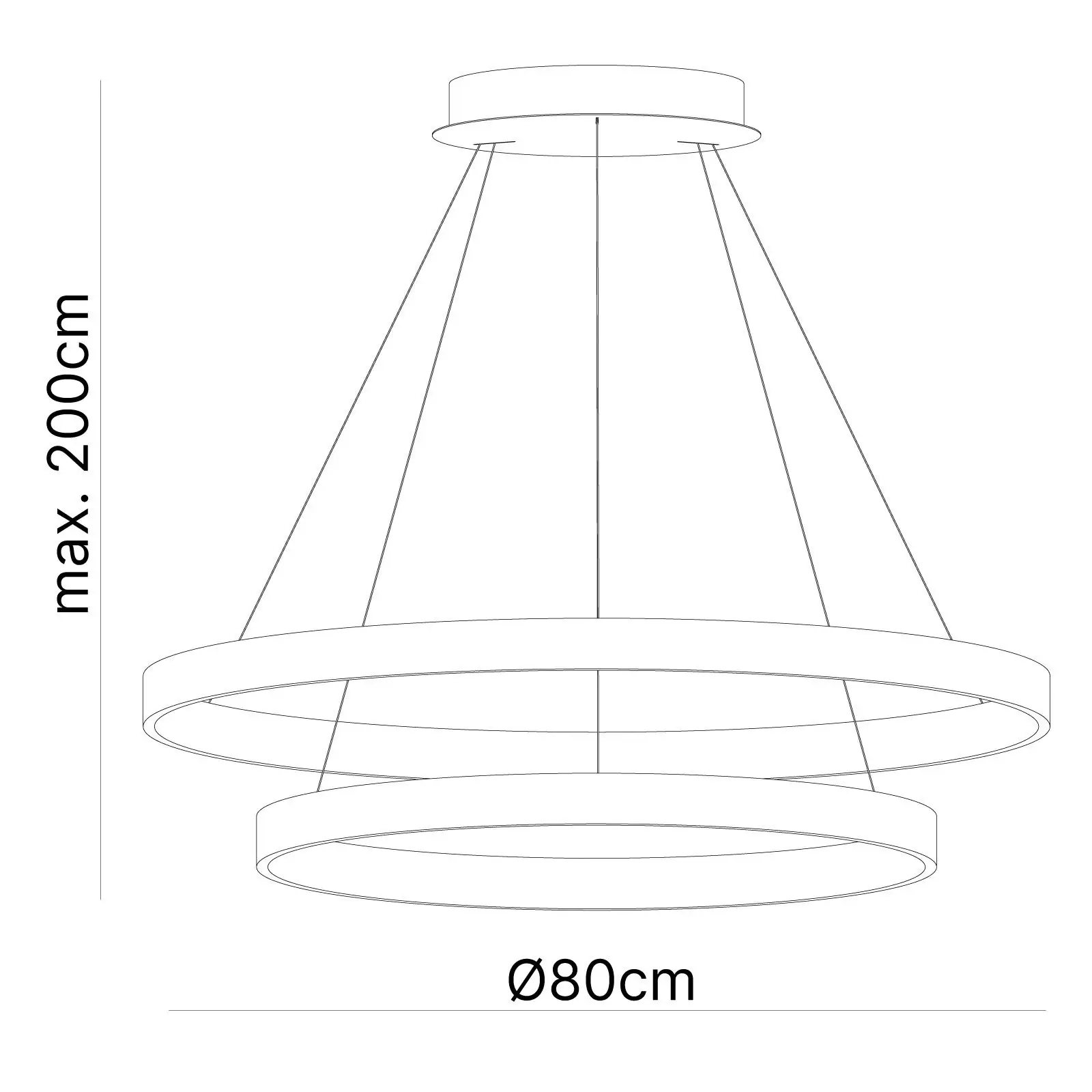 Viseća lampa KOLK, koncentrična, Ø 60/80 cm - 3