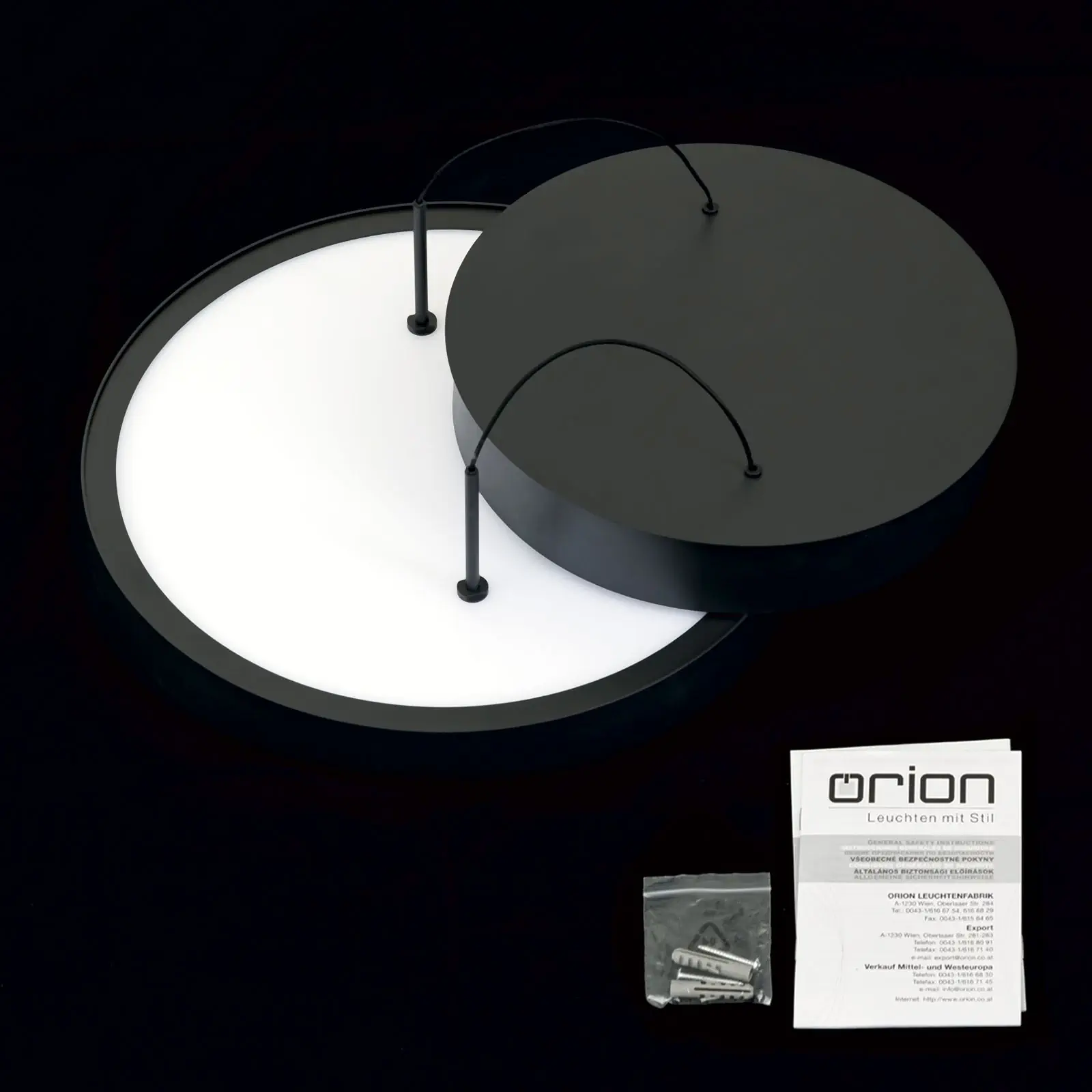 LED viseća lampa TEIDE, Ø 33,5 cm, mat crna - 8