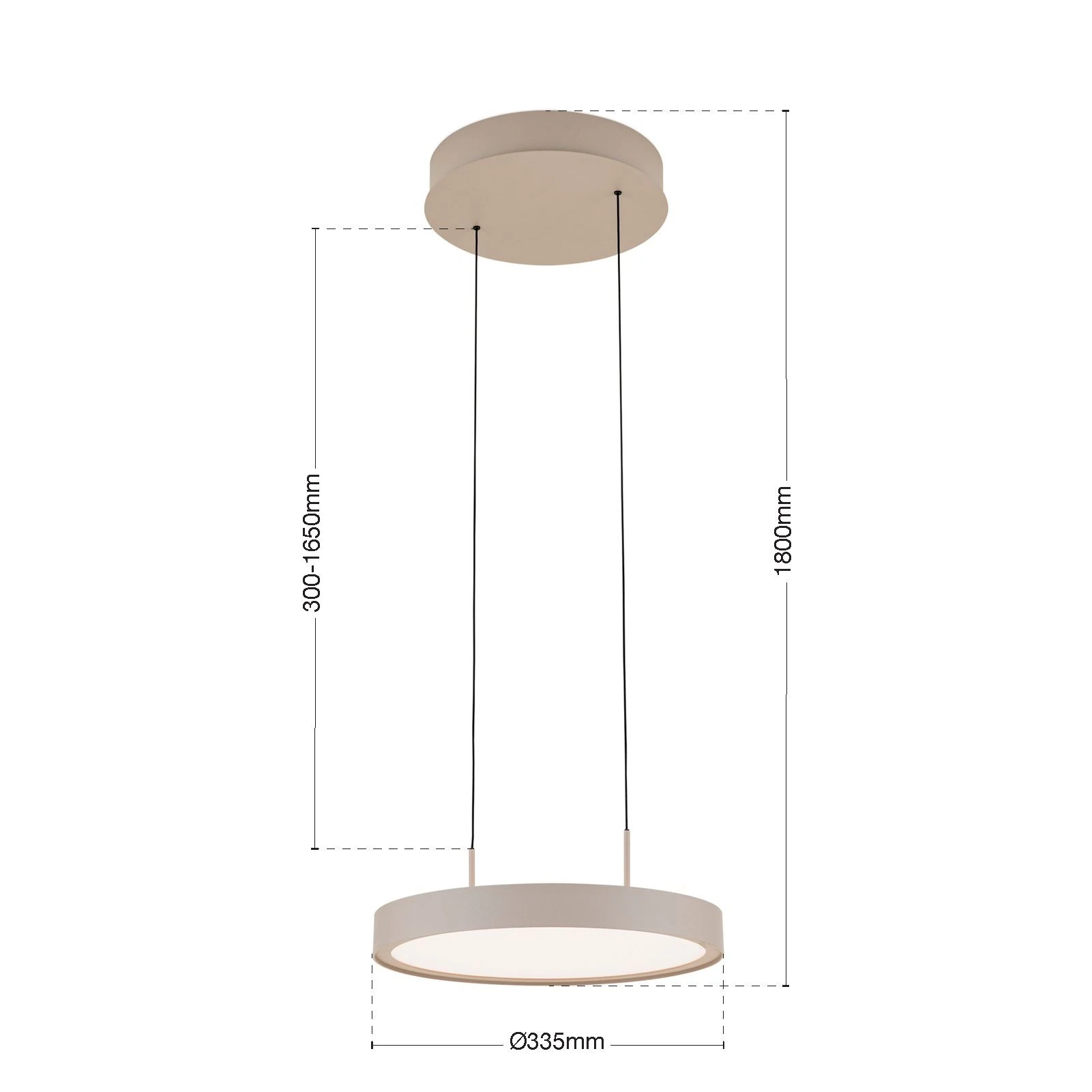 LED viseća lampa TEIDE, Ø 33,5 cm, kaki - 7