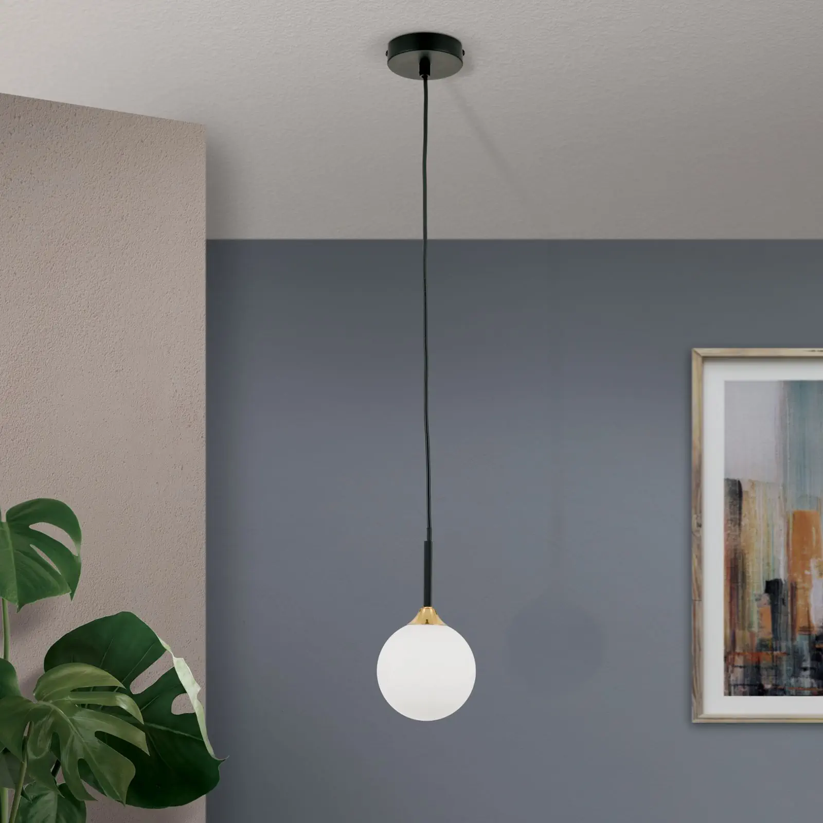 Viseća lampa SNOWWHITE, 1 izvor svetla, crni mesing - 3