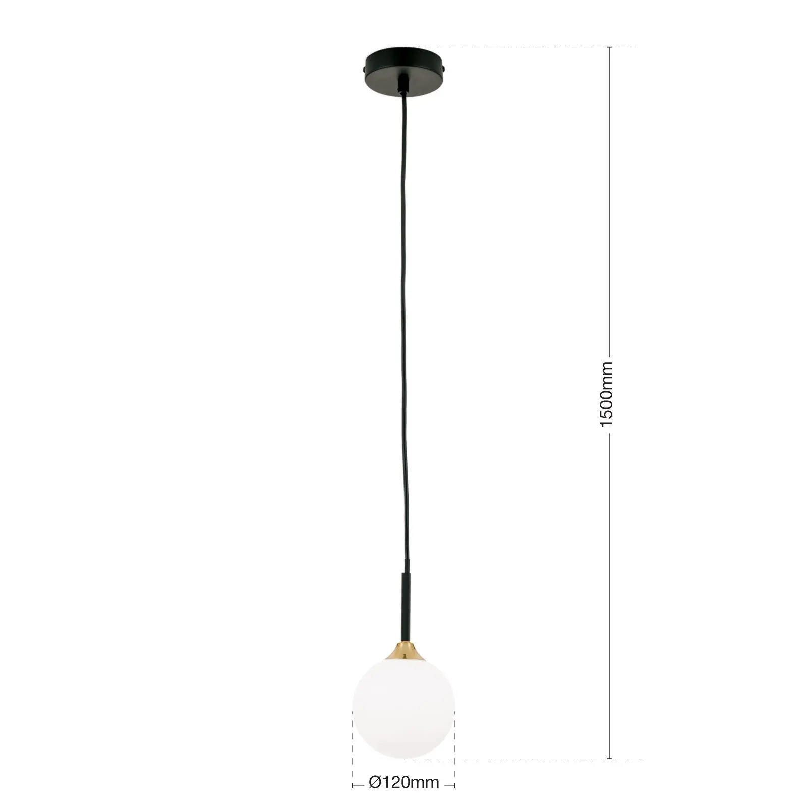 Viseća lampa SNOWWHITE, 1 izvor svetla, crni mesing - 7