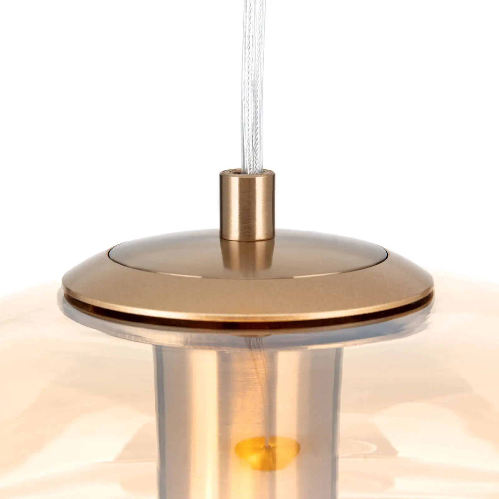 Viseća lampa RICHARD, 1 izvor svetla, mat mesing, amber - 6