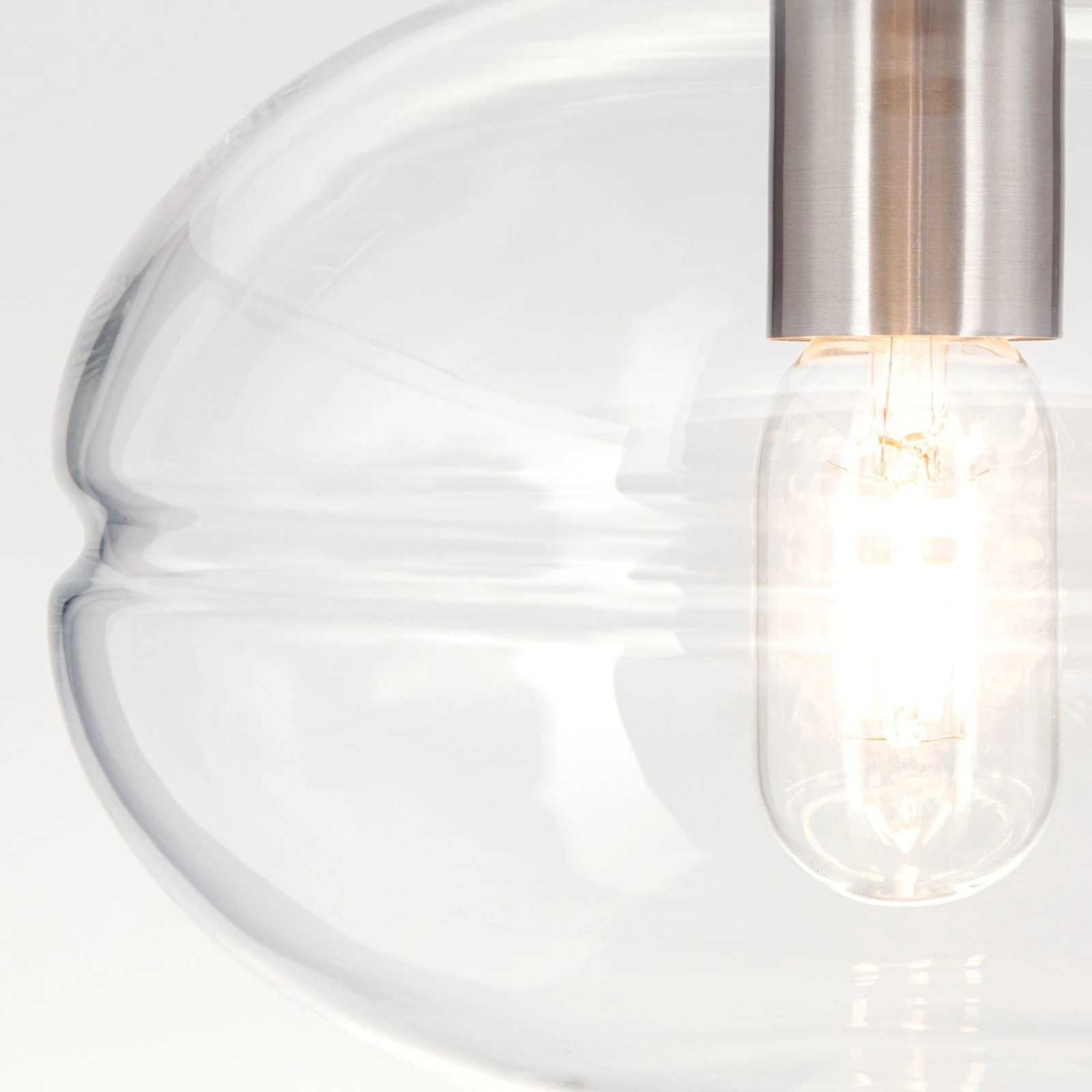 Viseća lampa RICHARD, 1 izvor svetla, satin hrom, prozirno staklo - 5