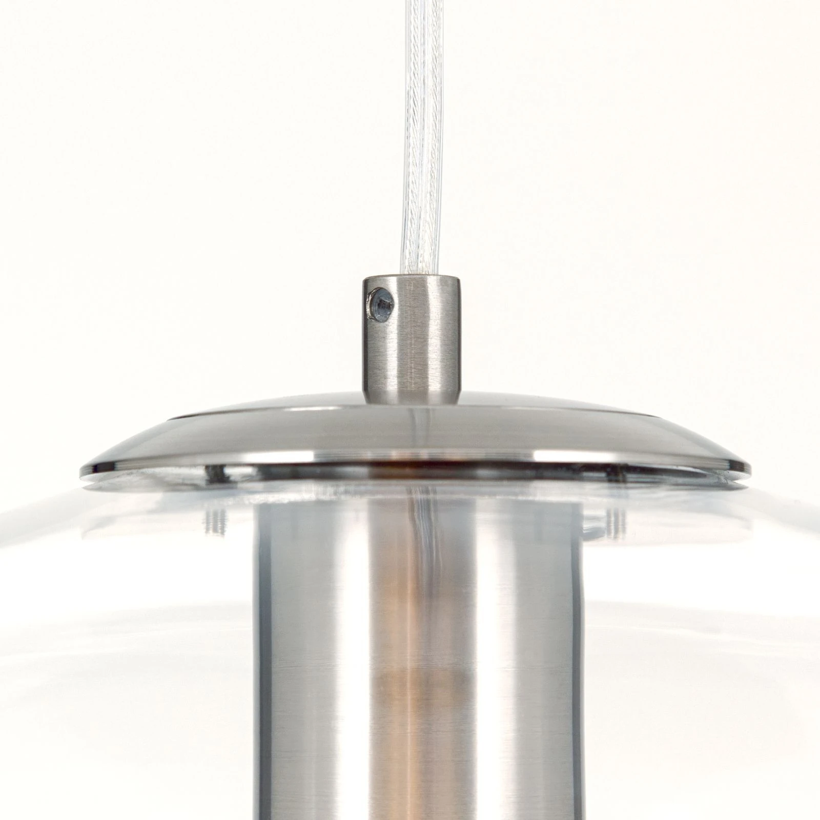 Viseća lampa RICHARD, 1 izvor svetla, satin hrom, prozirno staklo - 6