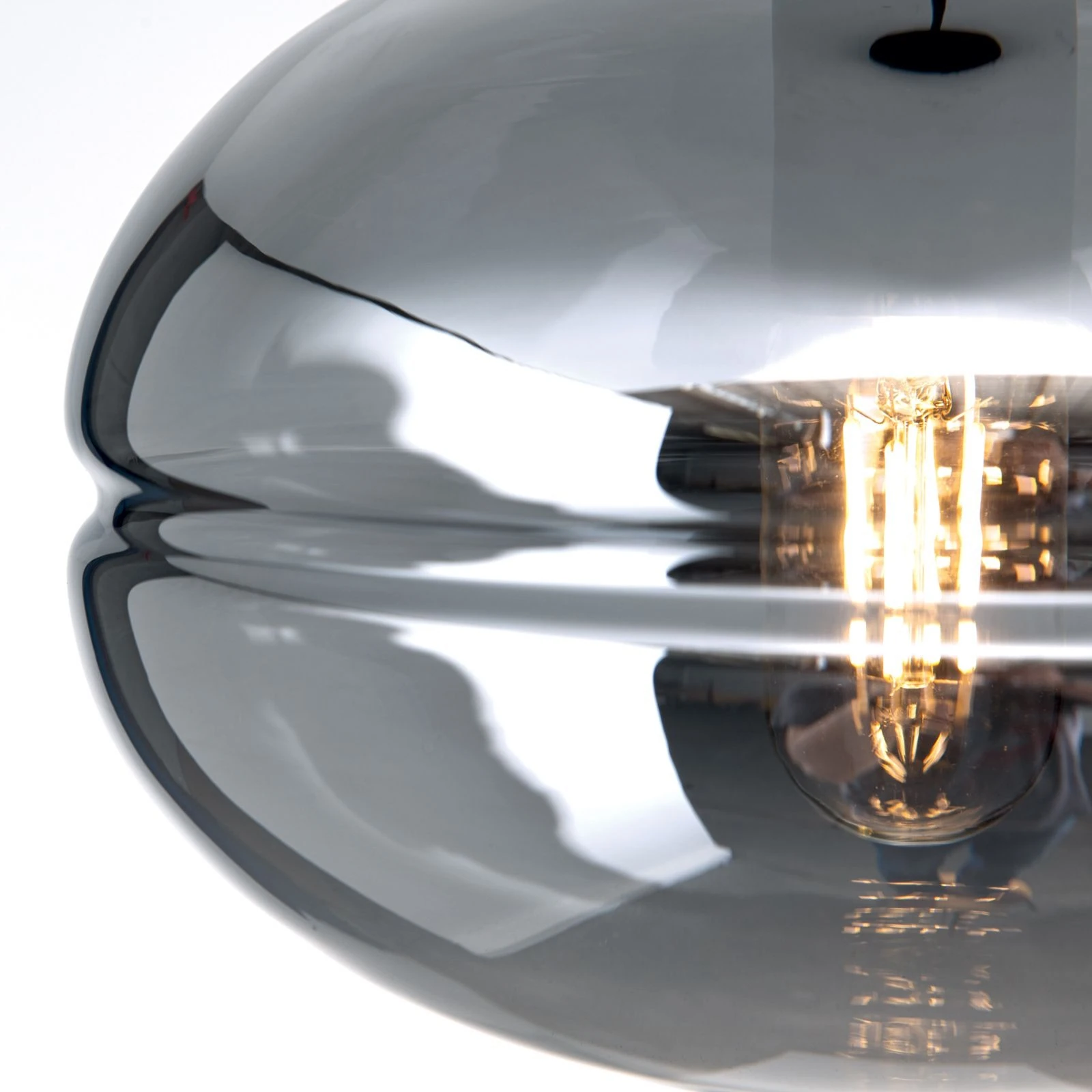 Viseća lampa RICHARD, 1 izvor svetla, crna, dimno staklo - 5