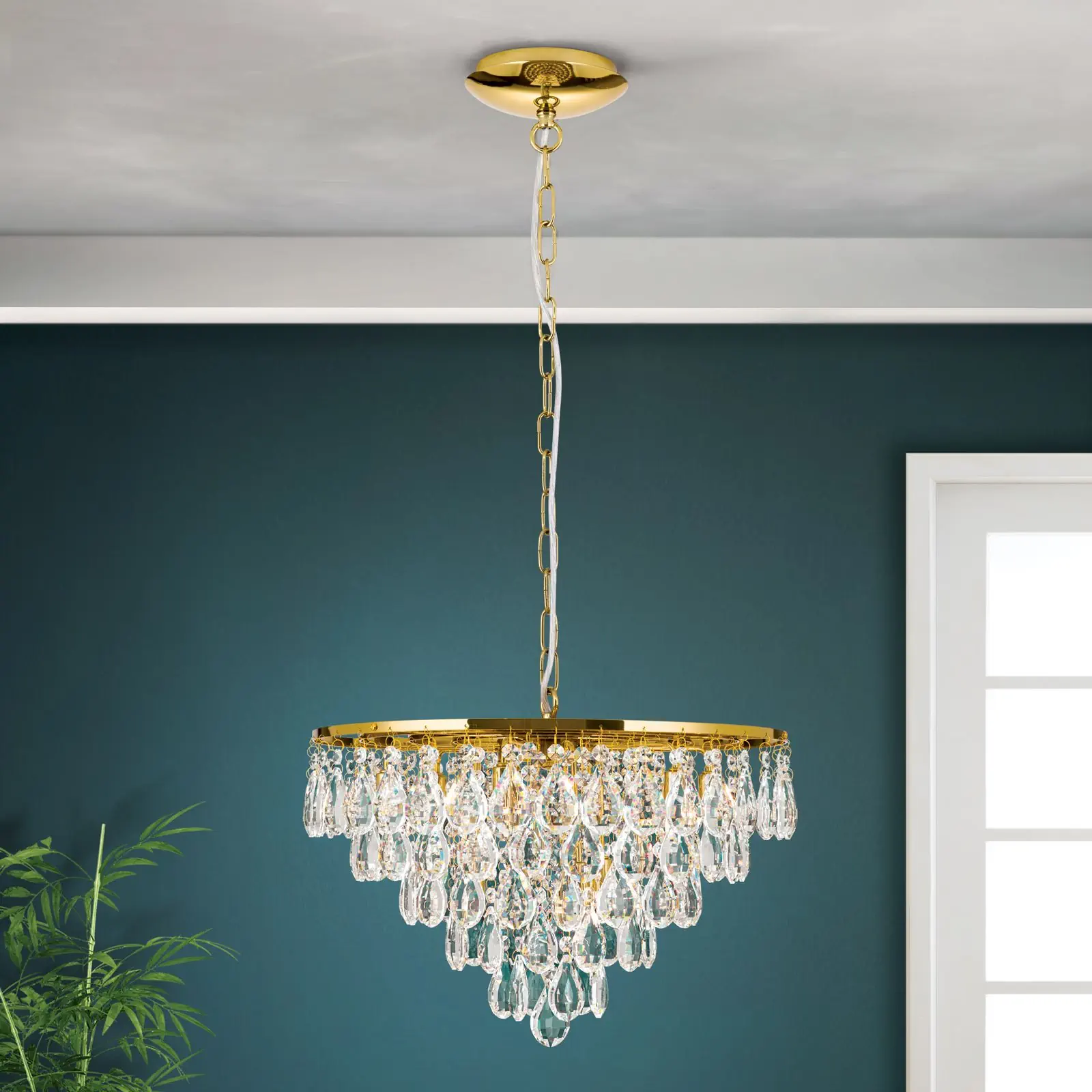 Viseća lampa CELESTE, 12 izvora svetla, zlatna - 1