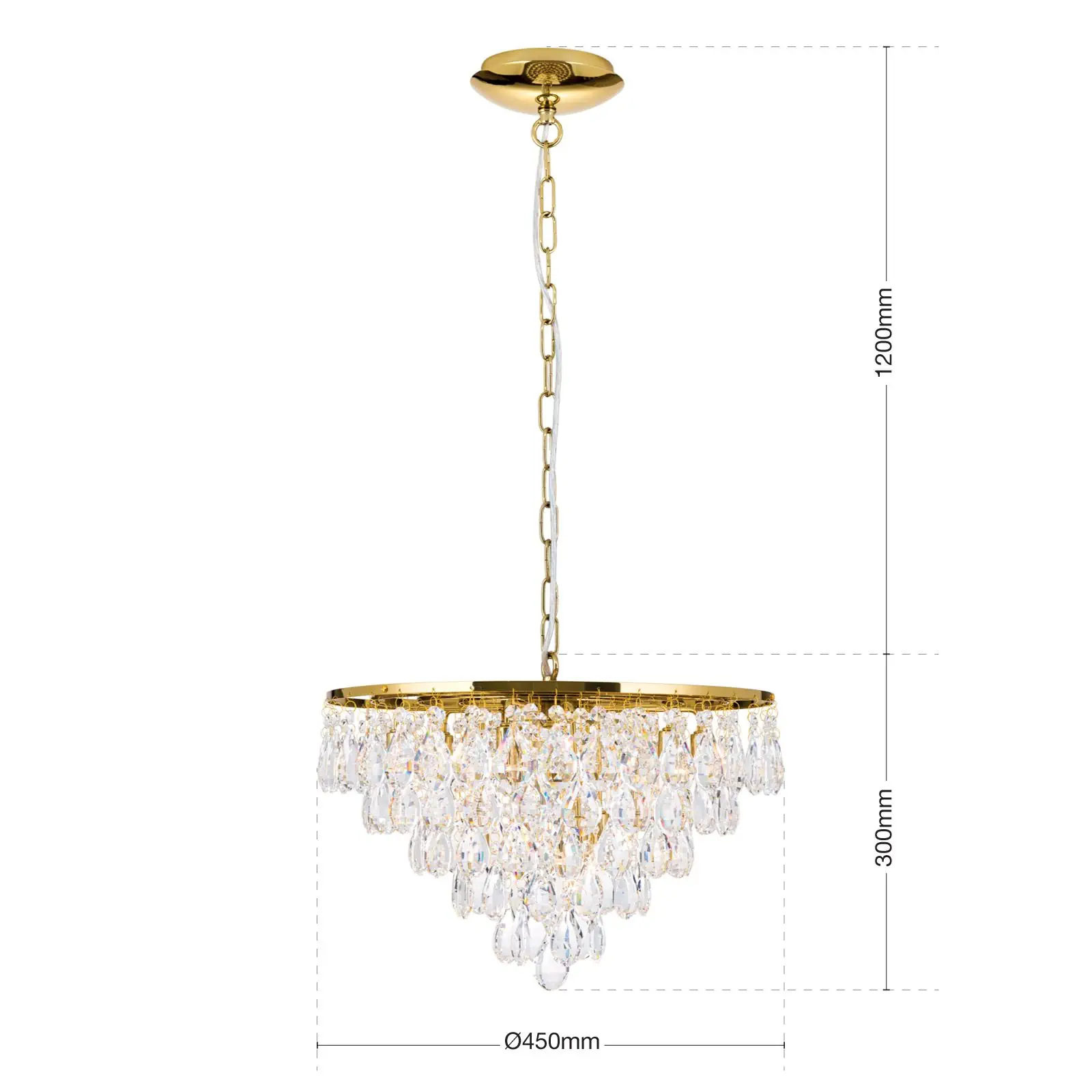 Viseća lampa CELESTE, 12 izvora svetla, zlatna - 7