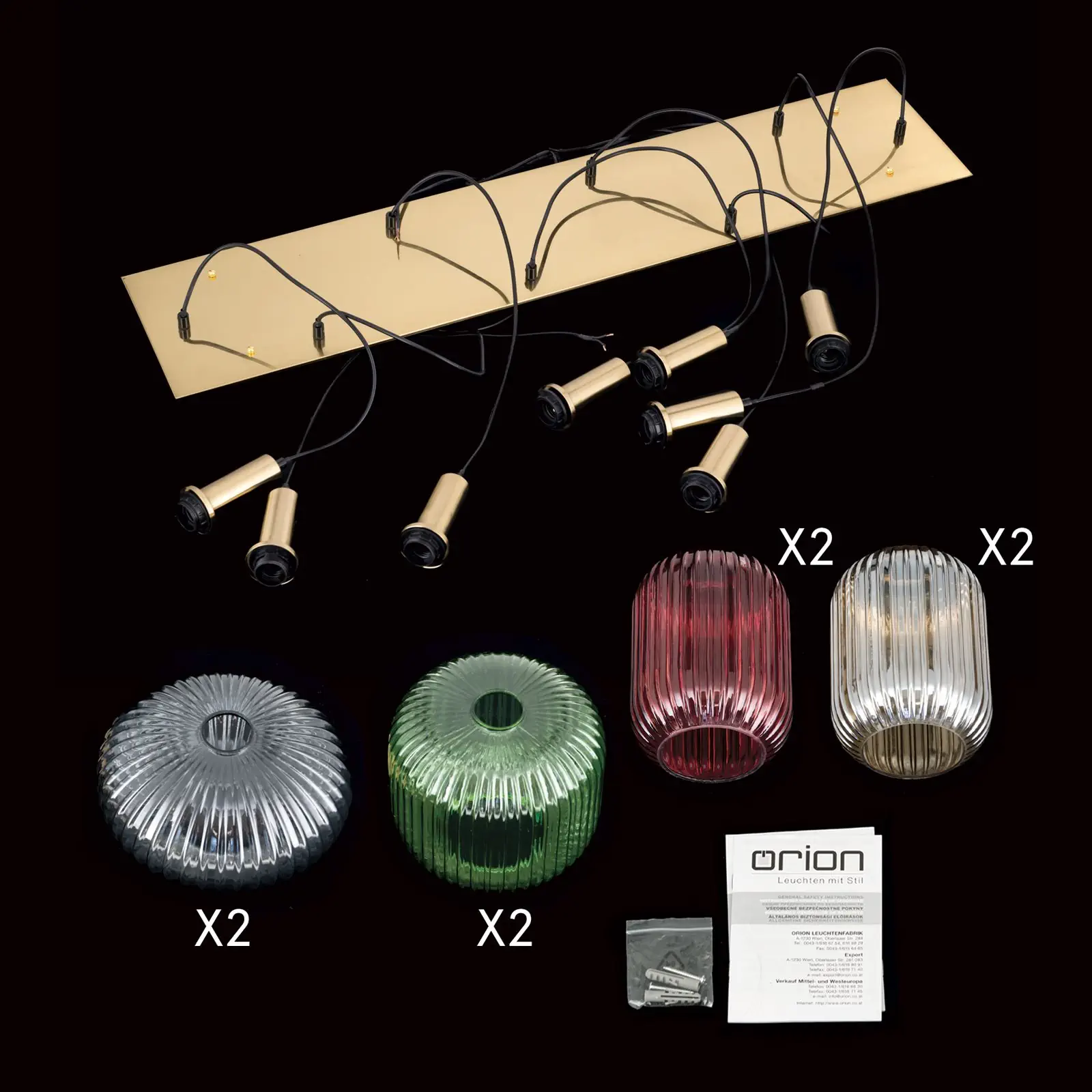 Viseća lampa CARNEVAL, sa 8 izvora svetla, raznobojna - 8