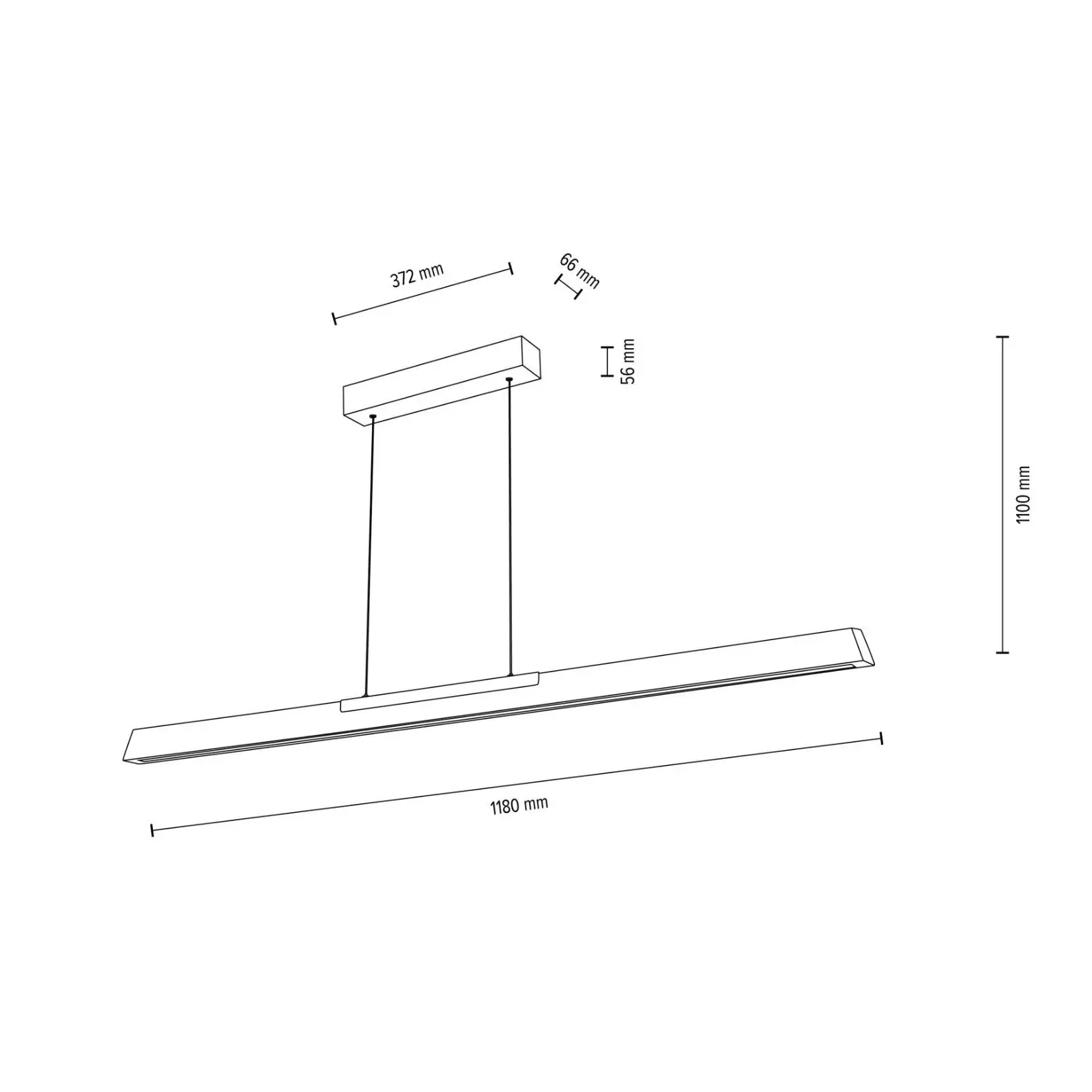 LED viseća lampa SONAS, hrast/crna - 7