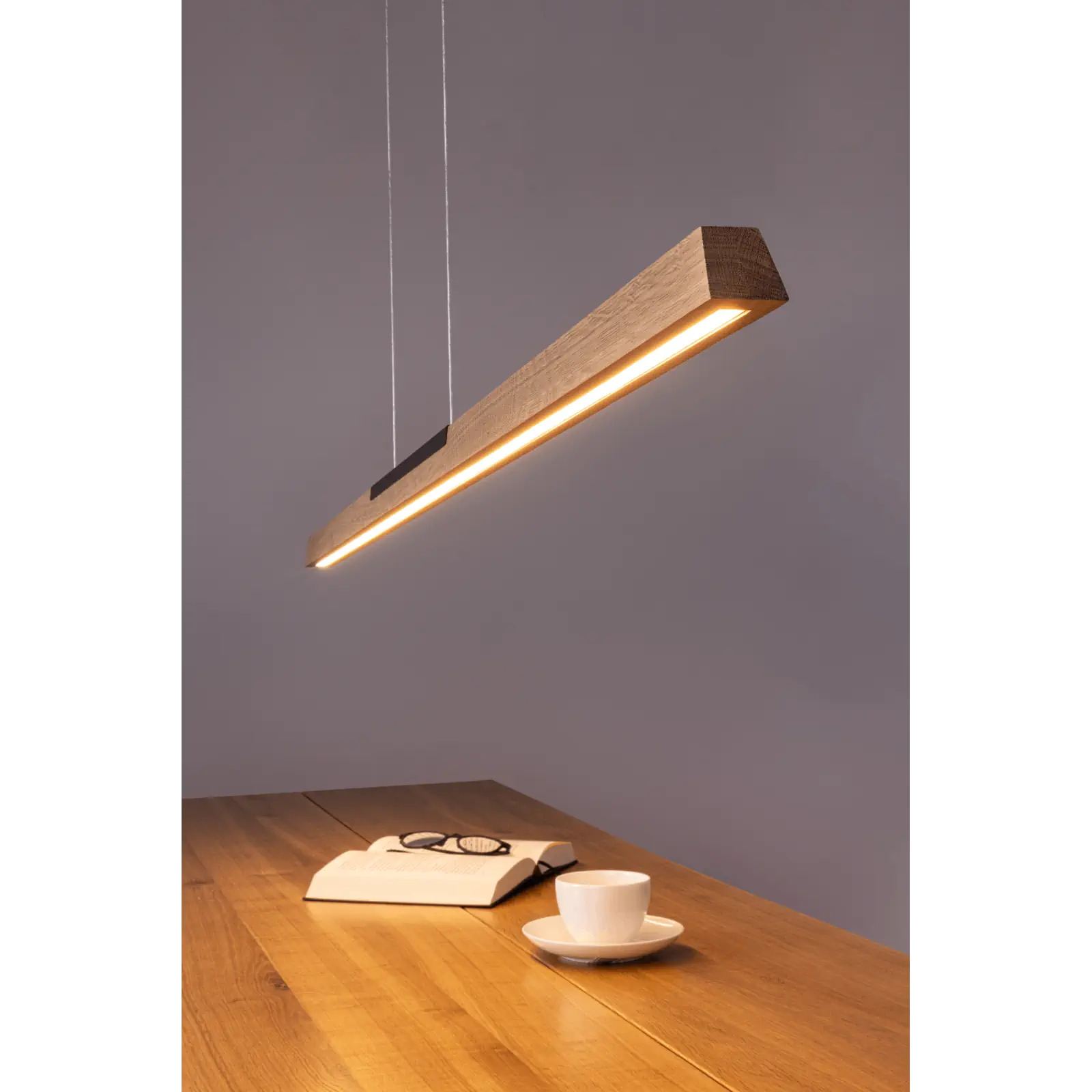 LED viseća lampa SONAS, hrast/crna - 9