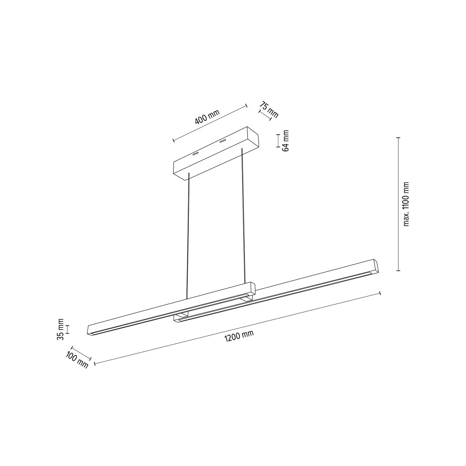 LED viseća lampa SONAS, hrast - 3