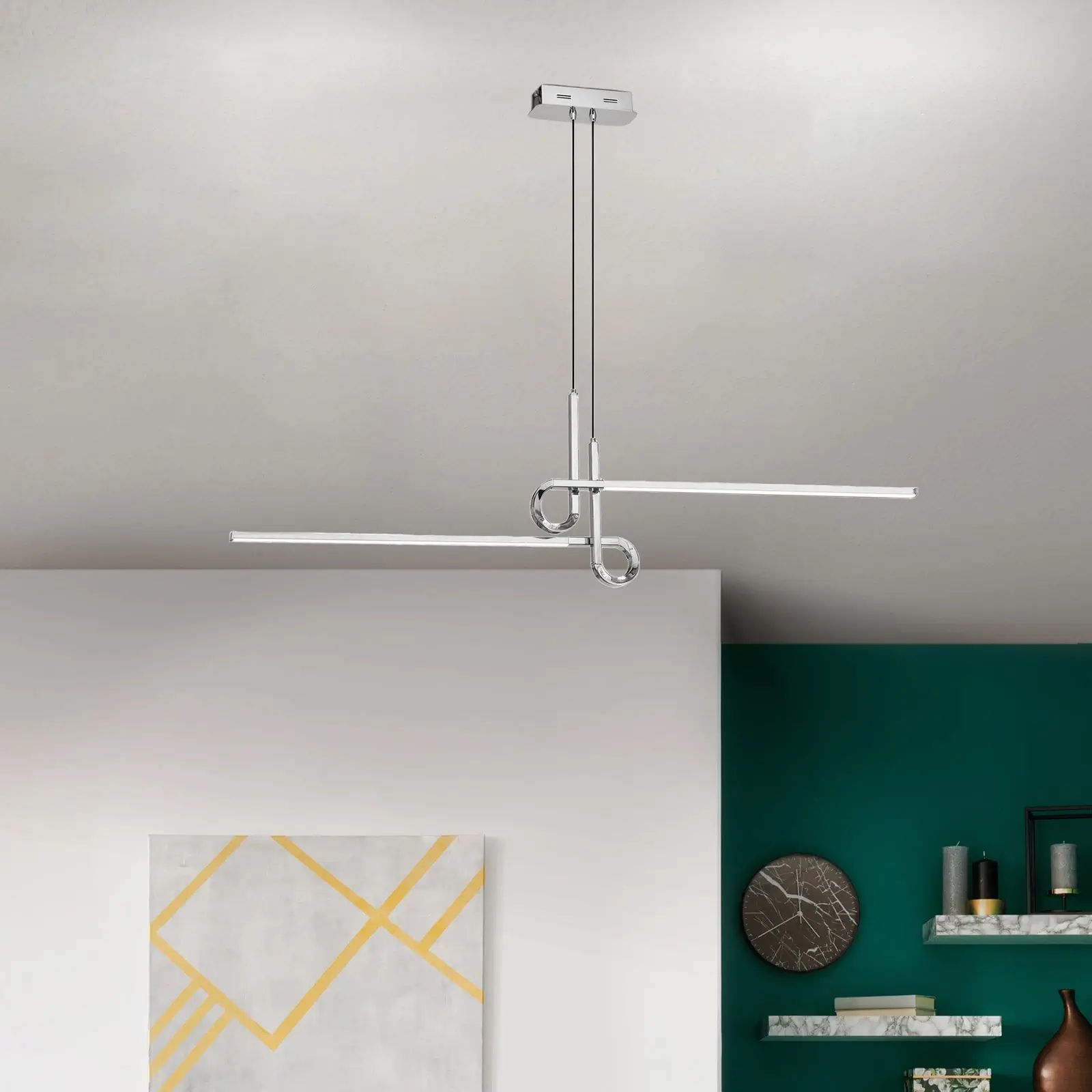 LED viseća lampa CINTA, hrom