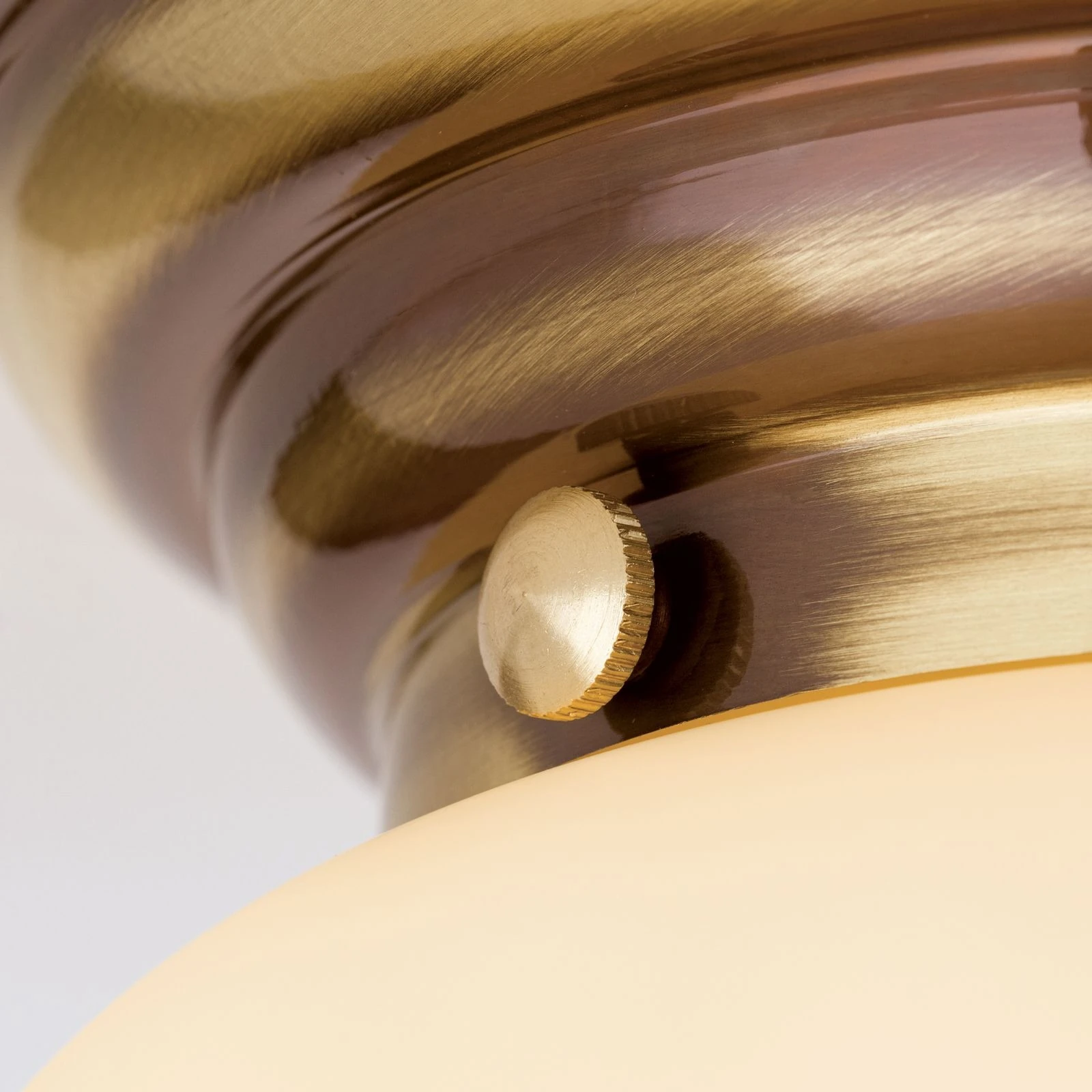 Plafonska lampa WIENER NOSTALGIE, Ø 18 cm, antik mesing, staklo u boji šampanjca - 5