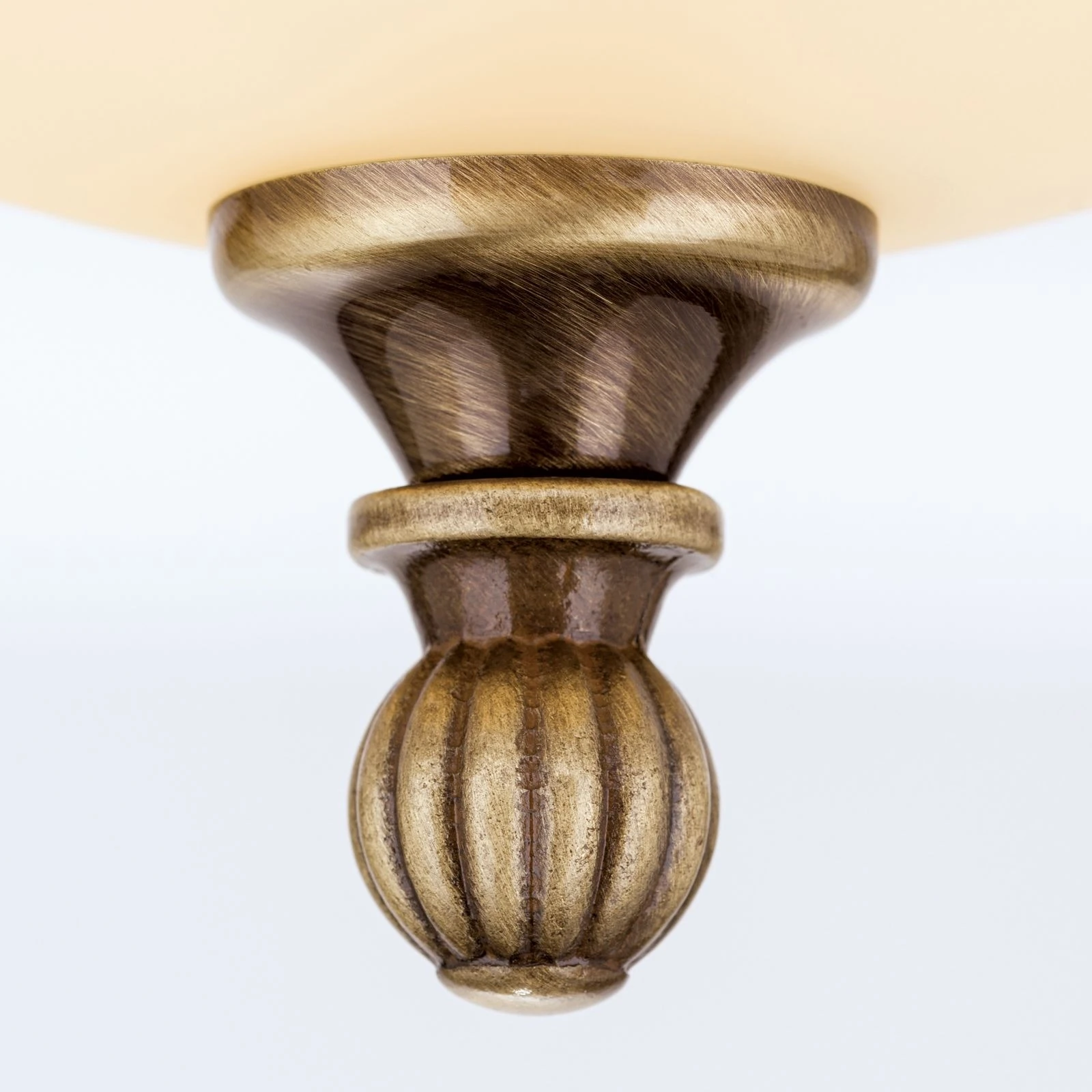 Plafonska lampa WIENER NOSTALGIE, Ø 18 cm, antik mesing, staklo u boji šampanjca - 6