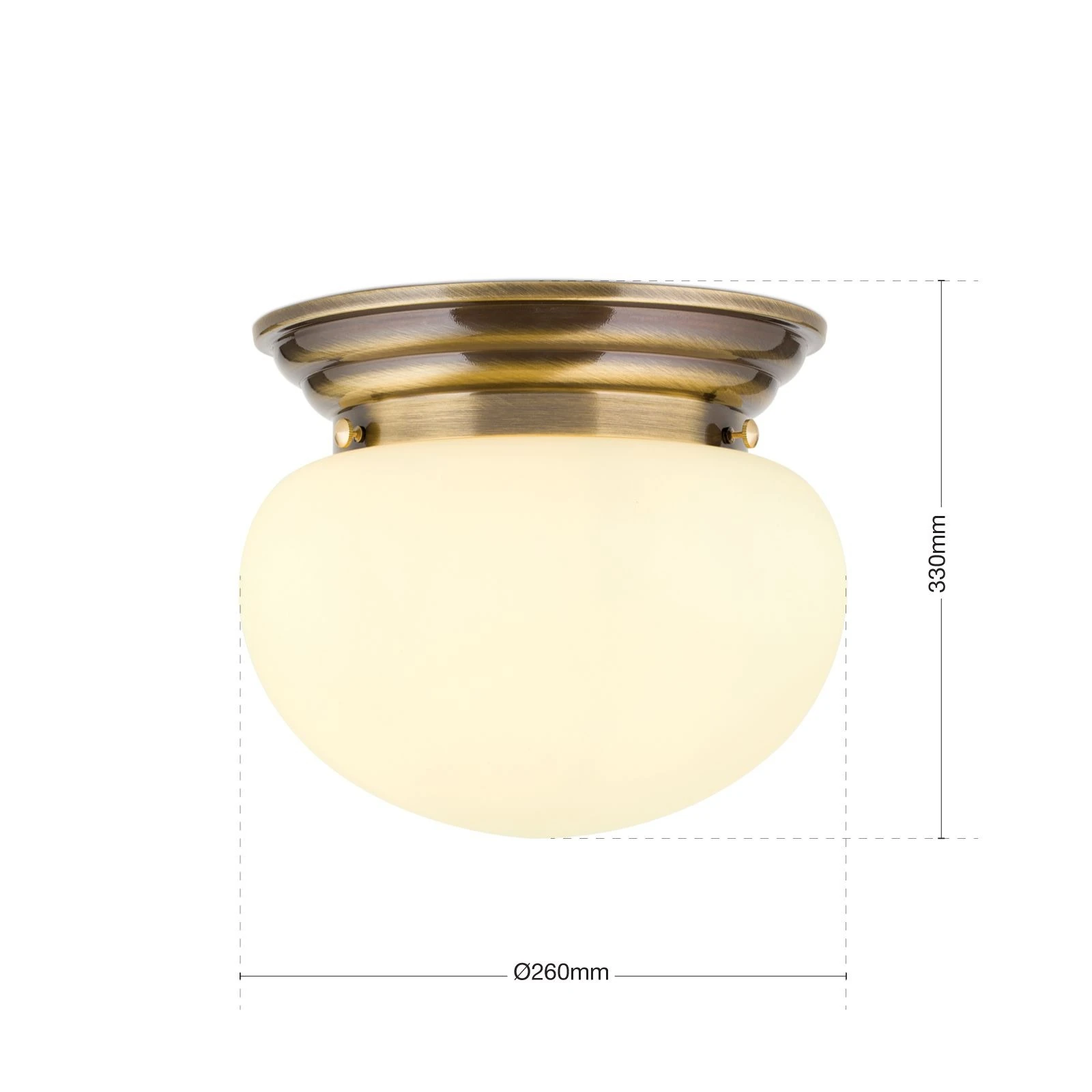 Plafonska lampa WIENER NOSTALGIE, Ø 26 cm, antik mesing, staklo u boji šampanjca - 7