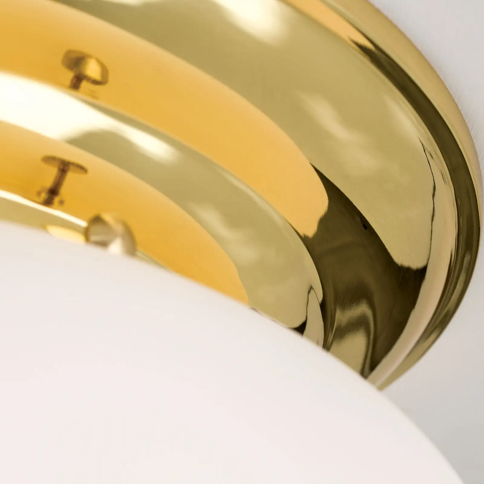 Plafonska lampa WIENER NOSTALGIE, sjajni mesing, sa opal-mat staklom, Ø 33 cm - 6