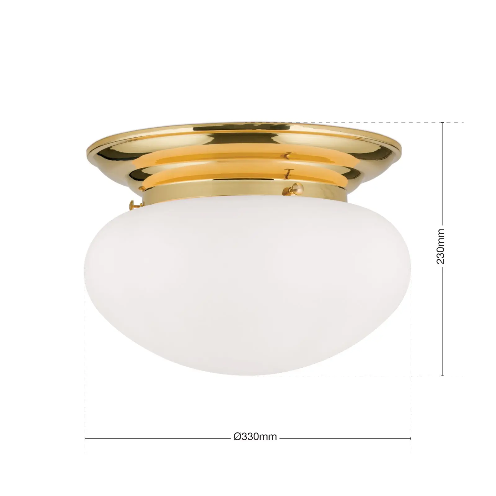 Plafonska lampa WIENER NOSTALGIE, sjajni mesing, sa opal-mat staklom, Ø 33 cm - 7