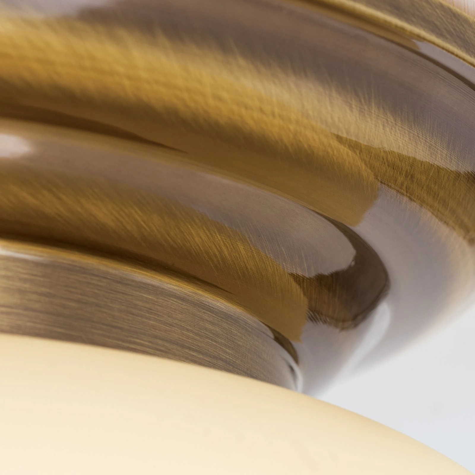 Plafonska lampa WIENER NOSTALGIE, Ø 33 cm, antik mesing, staklo u boji šampanjca - 5