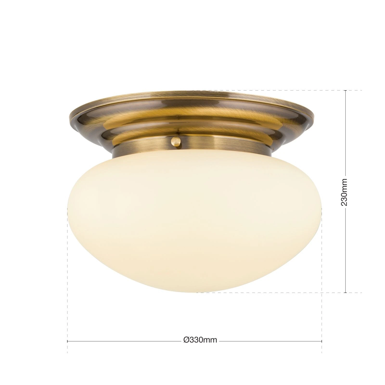 Plafonska lampa WIENER NOSTALGIE, Ø 33 cm, antik mesing, staklo u boji šampanjca - 7