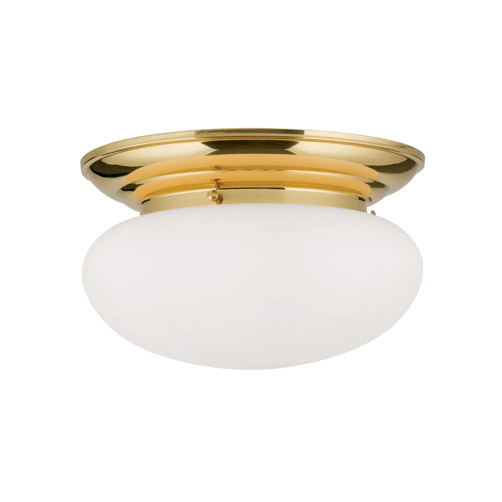 Plafonska lampa WIENER NOSTALGIE, sjajni mesing, sa opal-mat staklom, Ø 40 cm - 4