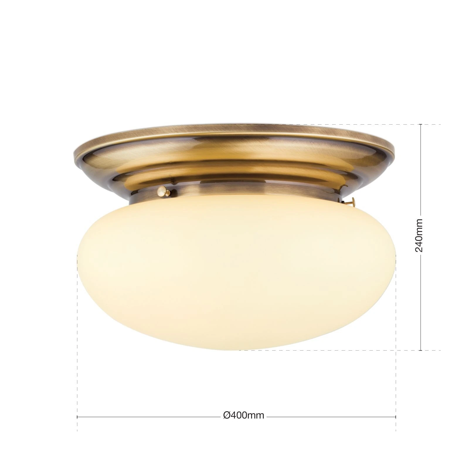 Plafonska lampa WIENER NOSTALGIE, Ø 40 cm, antik mesing, staklo u boji šampanjca - 7