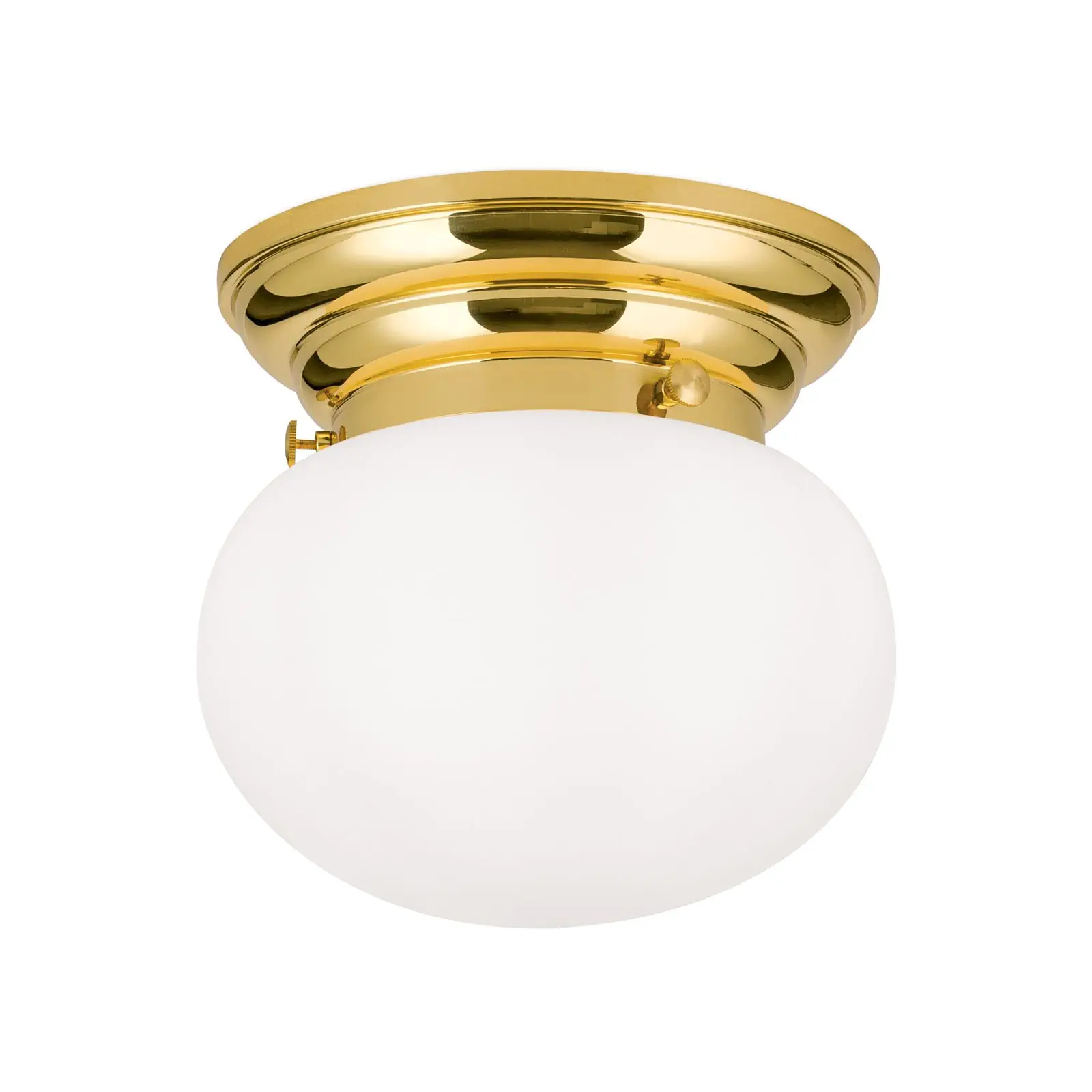 Plafonska lampa WIENER NOSTALGIE, sjajni mesing, sa opal-mat staklom, Ø 18 cm - 4