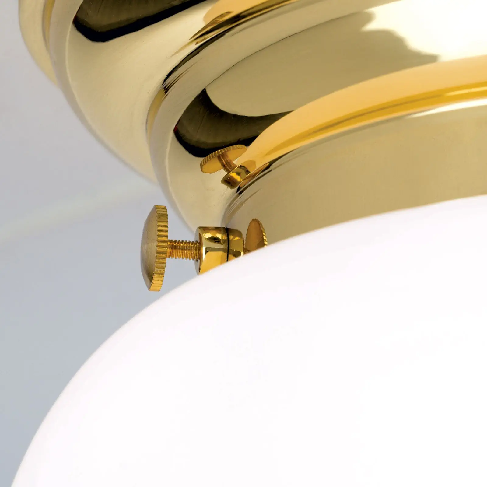 Plafonska lampa WIENER NOSTALGIE, sjajni mesing, sa opal-mat staklom, Ø 18 cm - 5