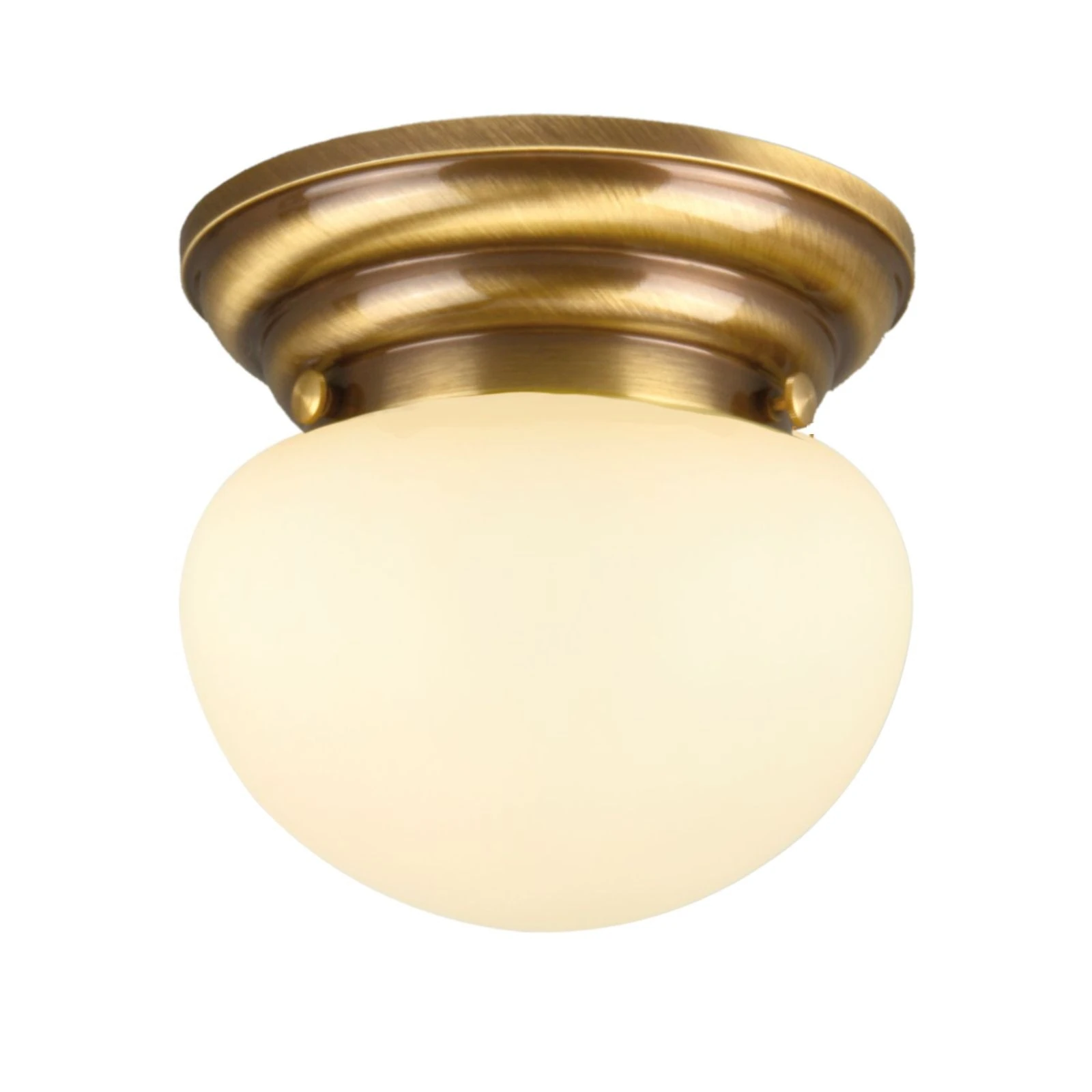 Plafonska lampa WIENER NOSTALGIE, Ø 18 cm, antik mesing, šampanj mat staklo - 4