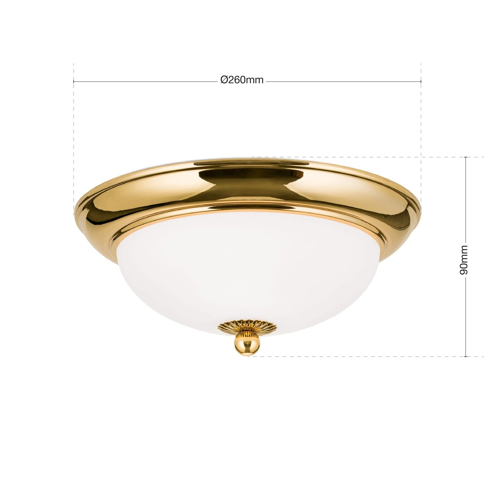 Plafonska lampa EMPIRE, 24-karatno pozlaćena, sa opalno mat staklom, sa ukrasnim dugmetom, Ø 26 cm - 7