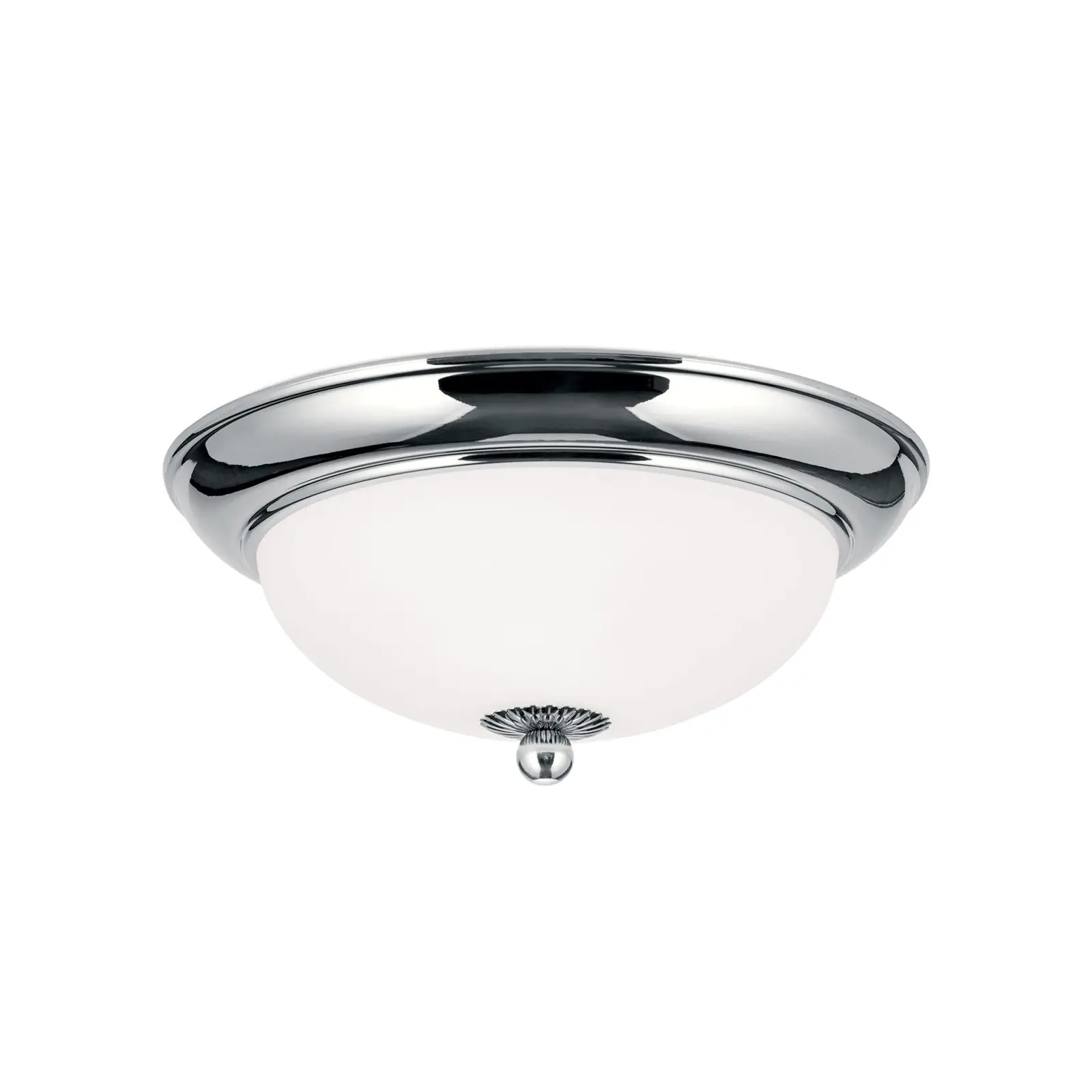 Plafonska lampa EMPIRE, hrom, sa opalno mat staklom, sa ukrasnim dugmetom, Ø 26 cm - 4