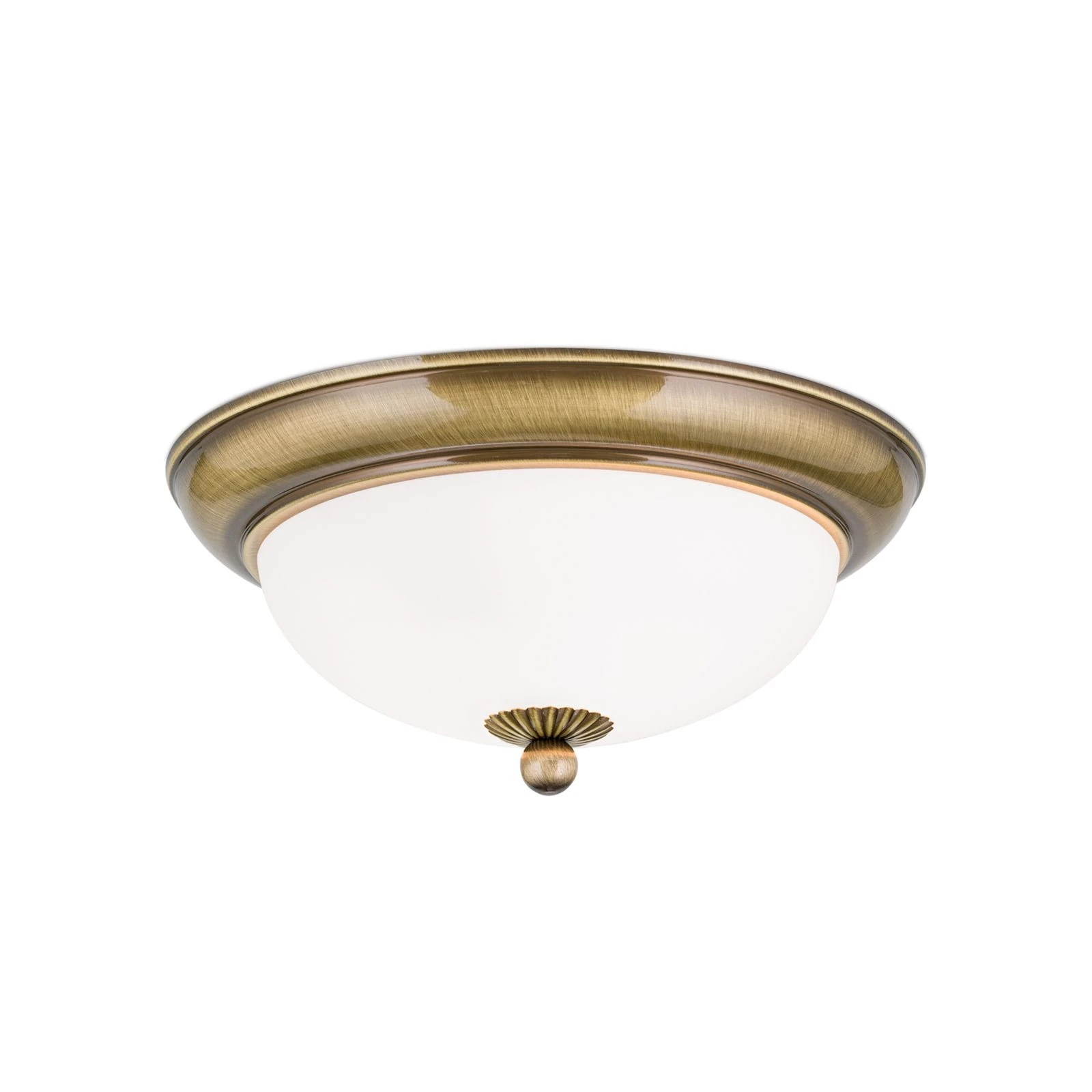 Plafonska lampa EMPIRE, antik mesing, sa opalno mat staklom, sa ukrasnim dugmetom, Ø 26 cm - 4