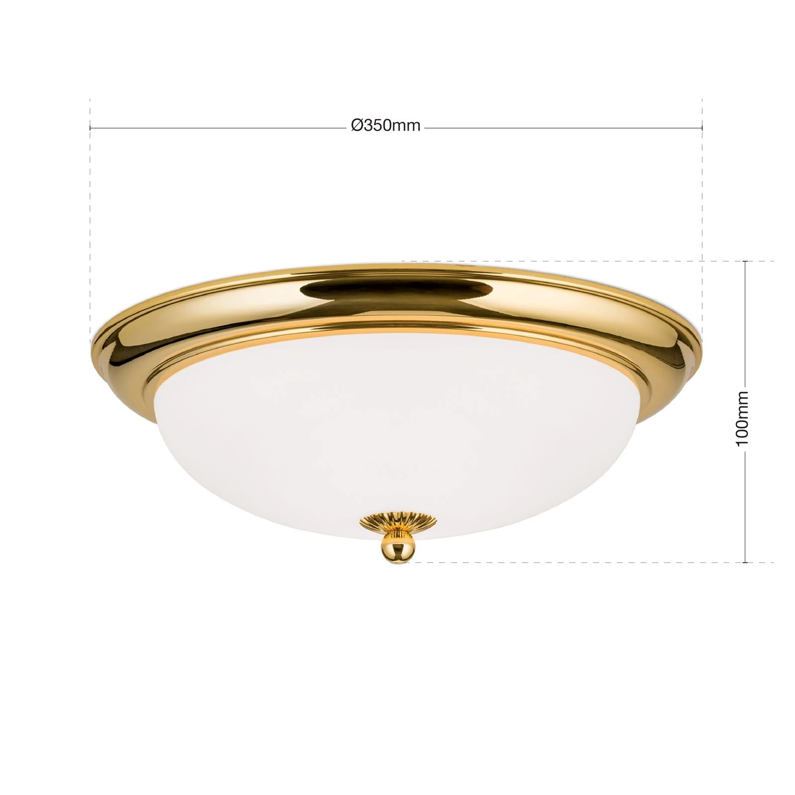 Plafonska lampa EMPIRE, 24-karatno pozlaćena, sa opalno mat staklom, sa ukrasnim dugmetom, Ø 35 cm - 7