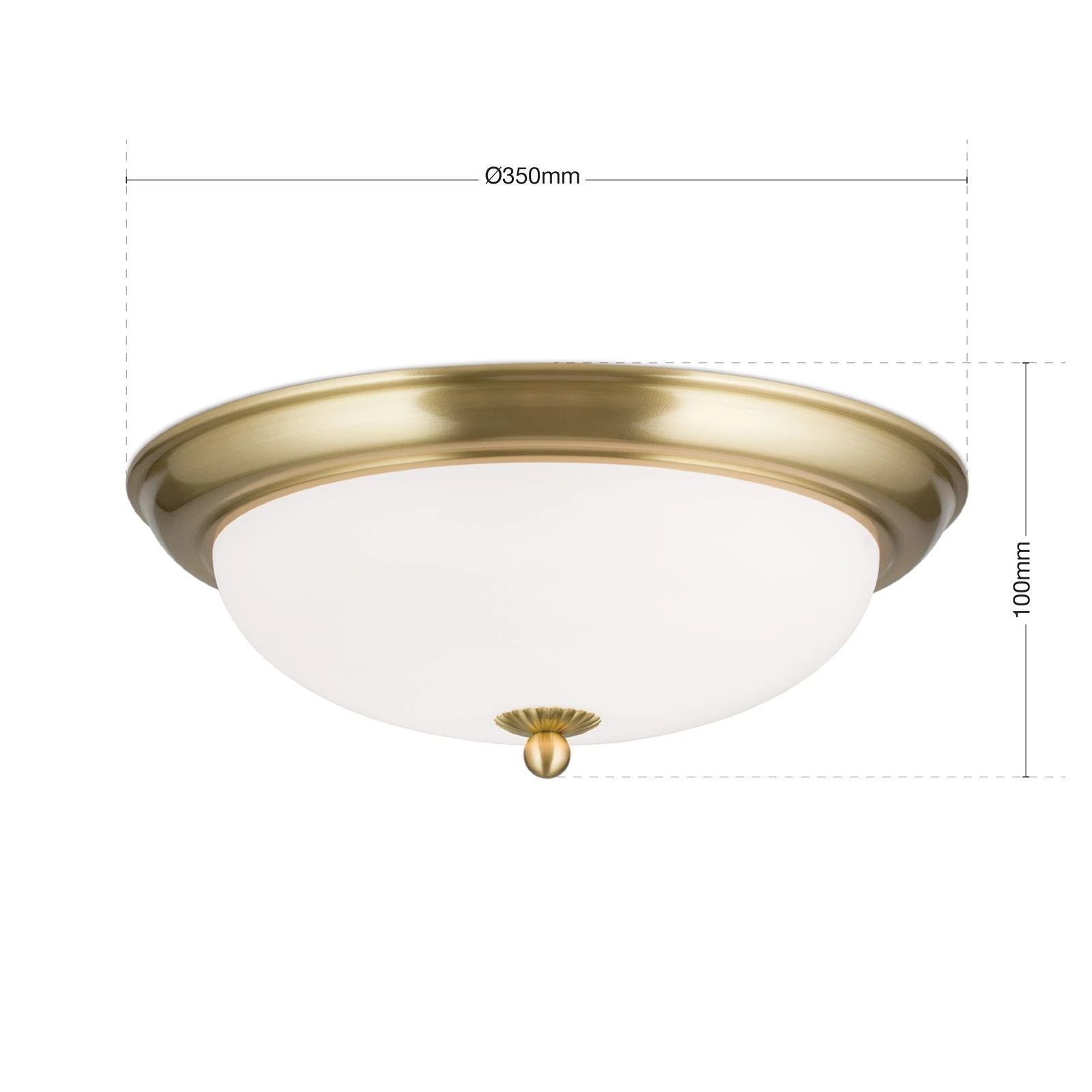 Plafonska lampa WIENER NOSTALGIE, Ø 35 cm, saten mesing, opal mat staklo - 7