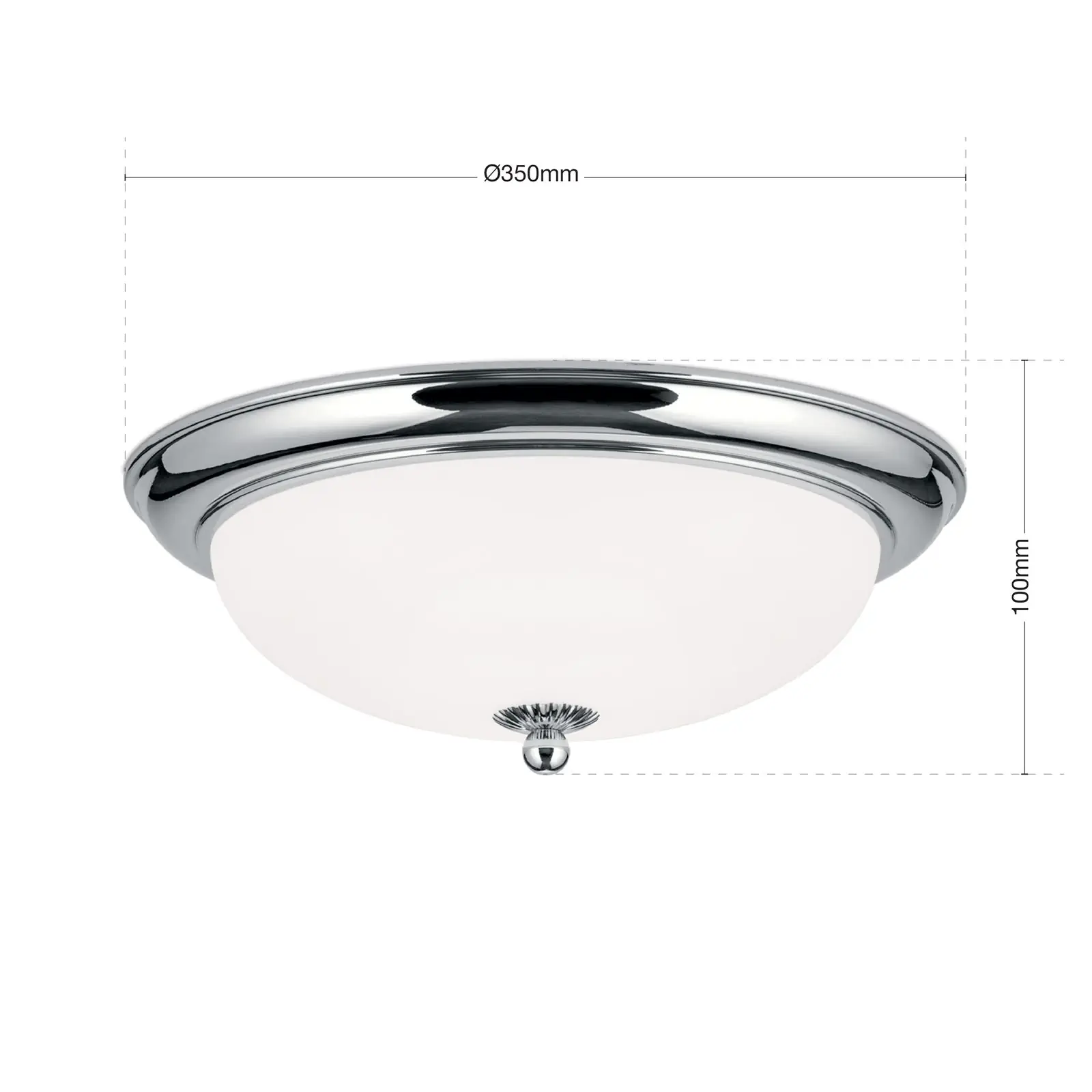 Plafonska lampa EMPIRE, hrom, sa opalno mat staklom, sa ukrasnim dugmetom, Ø 35 cm - 7