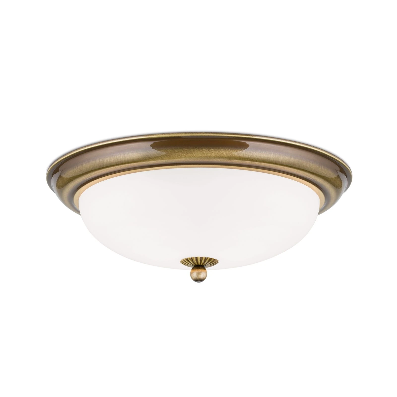 Plafonska lampa EMPIRE, antik mesing, sa opalno mat staklom, sa ukrasnim dugmetom, Ø 35 cm - 4