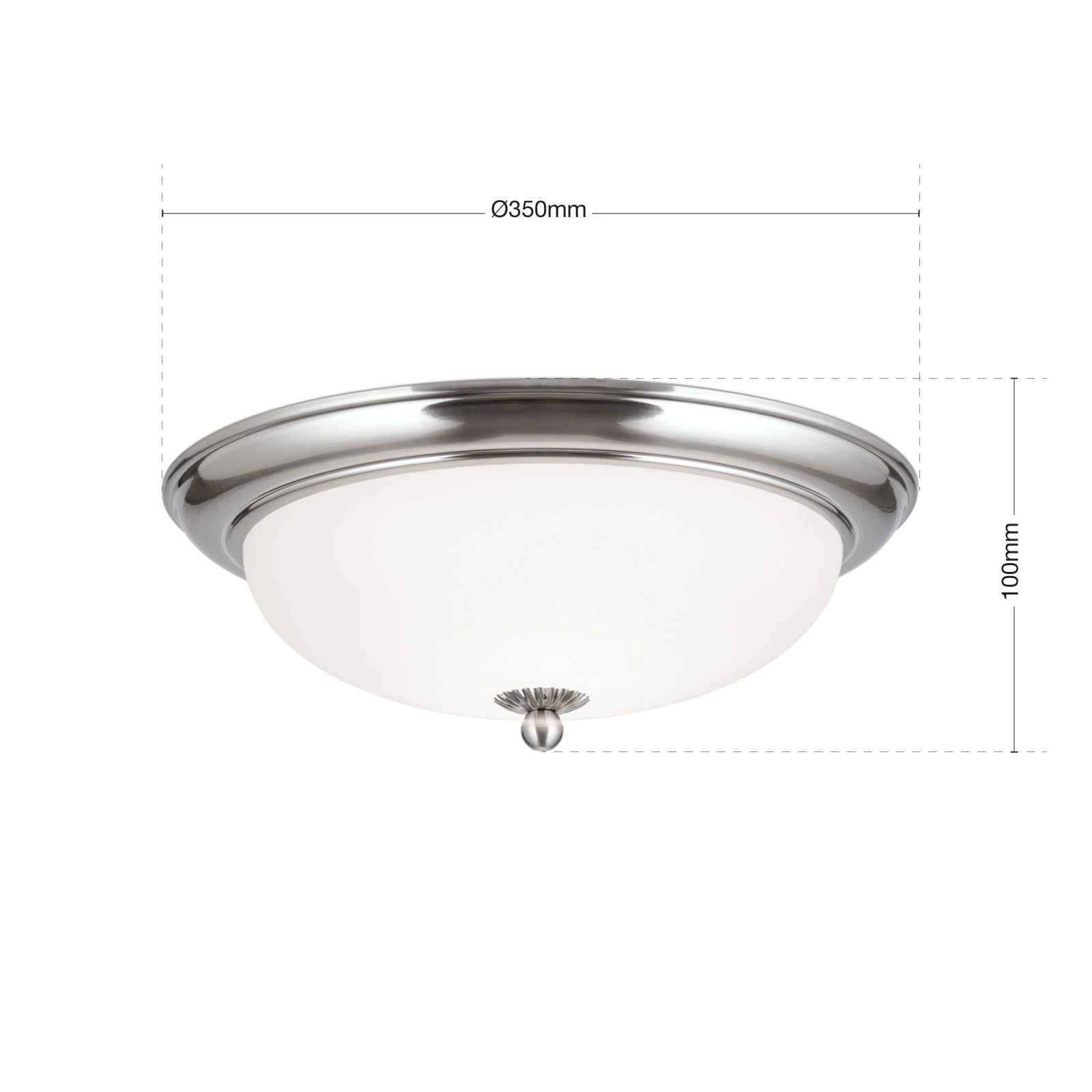 Plafonska lampa WIENER NOSTALGIE, Ø 35 cm, saten hrom, opal mat staklo - 7