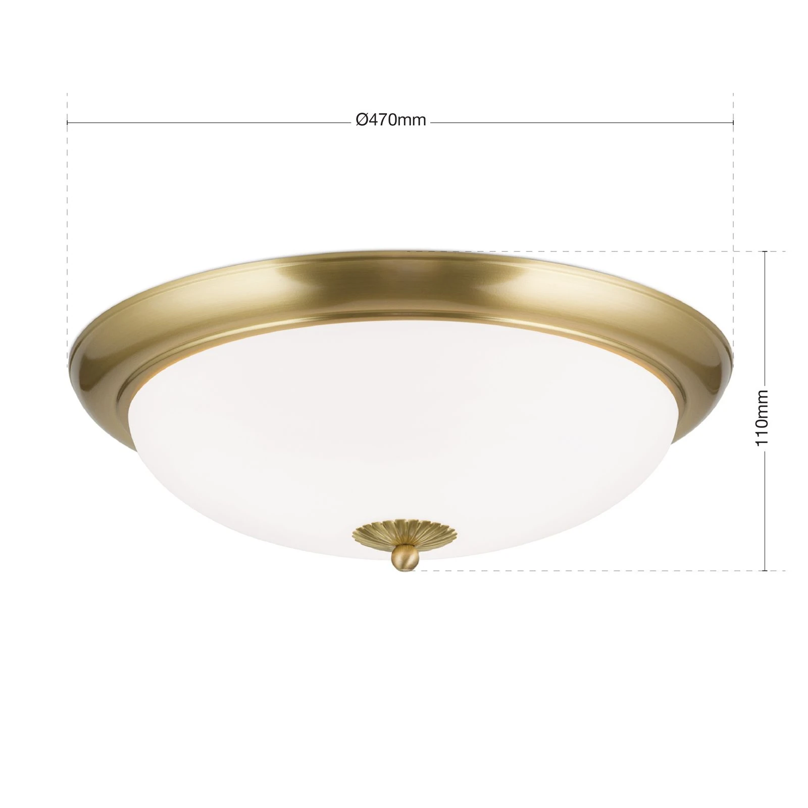 Plafonska lampa WIENER NOSTALGIE, Ø 47 cm, saten mesing, opal mat staklo - 7