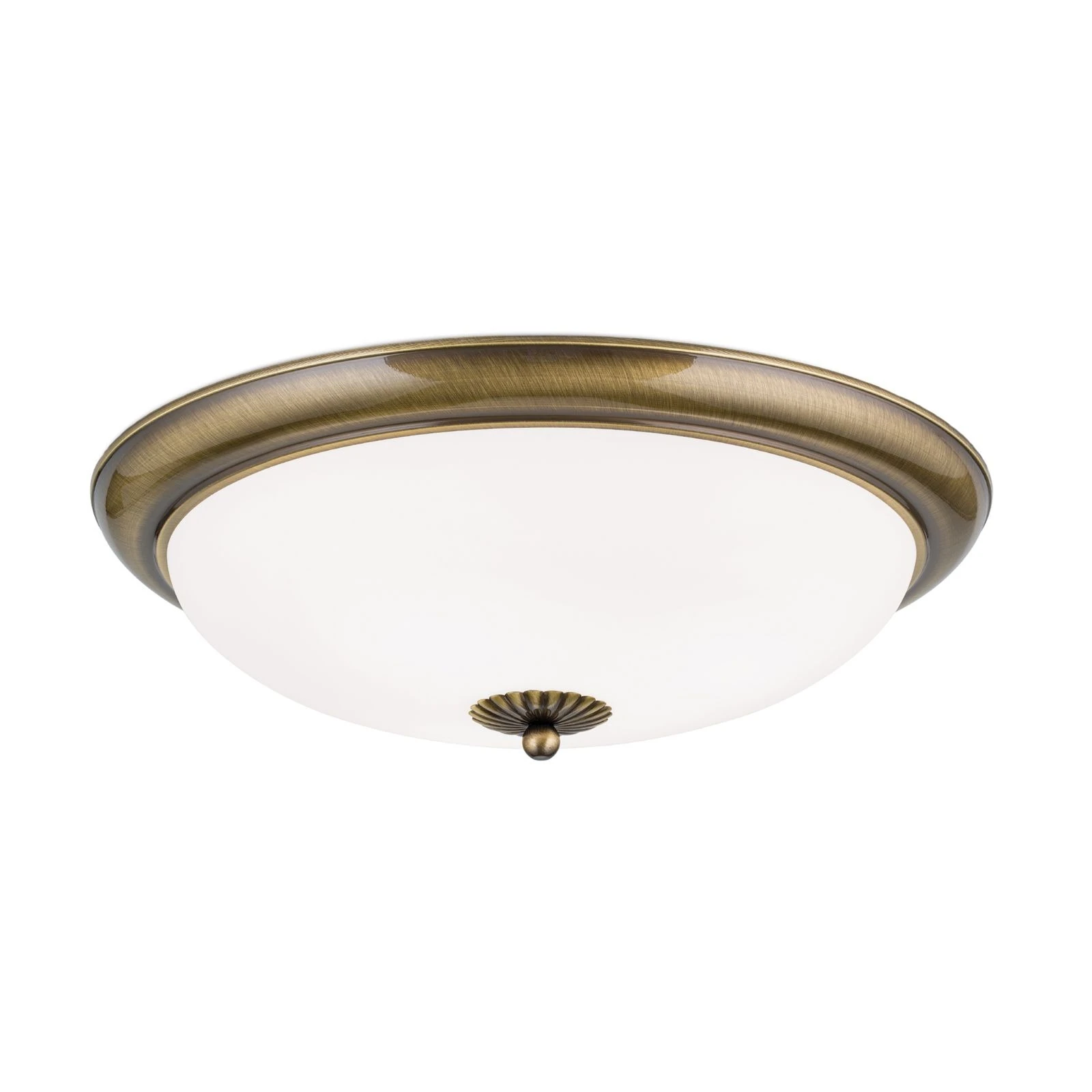 Plafonska lampa EMPIRE, antik mesing, sa opalno mat staklom, sa ukrasnim dugmetom, Ø 47 cm - 4