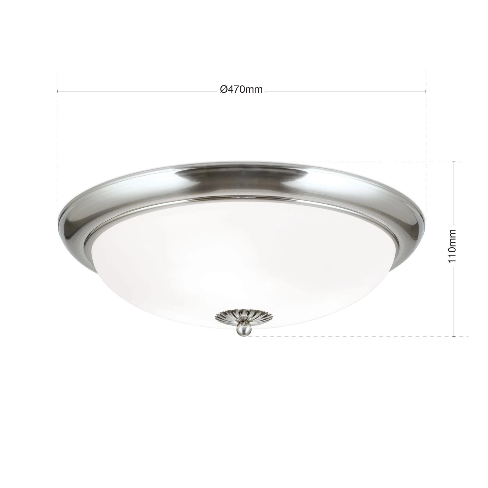 Plafonska lampa WIENER NOSTALGIE, Ø 47 cm, saten hrom, opal mat staklo - 7