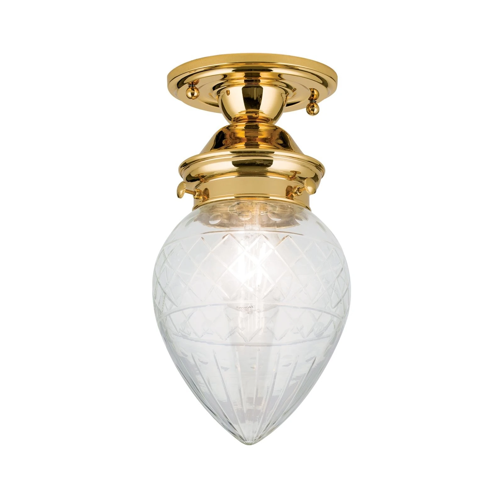 Plafonska lampa BUDAPEST, 24-karatno pozlaćena, prozirno brušeno staklo, 15 cm - 4