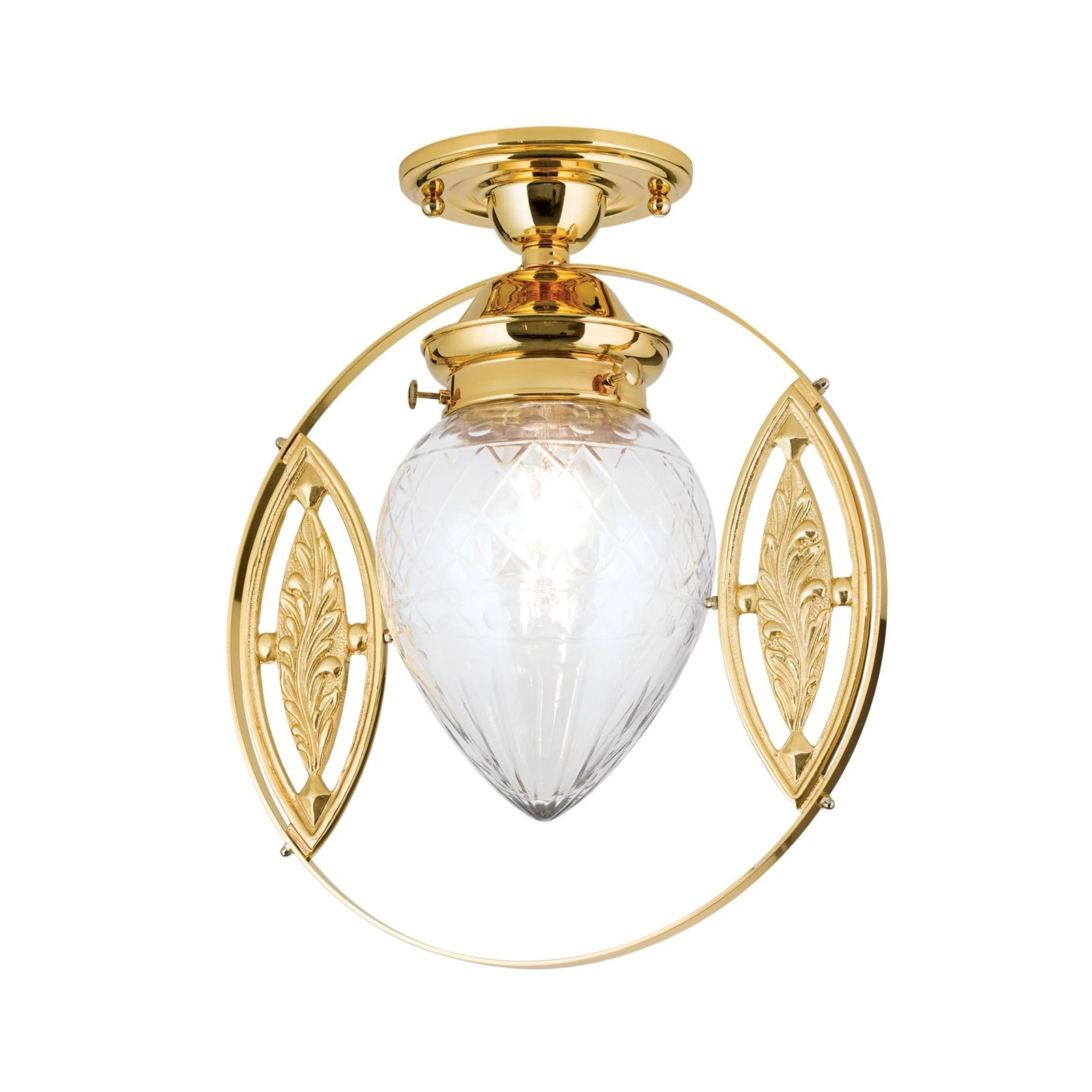 Plafonska lampa BUDAPEST, 24-karatno pozlaćena, prozirno brušeno staklo, 25 cm - 4