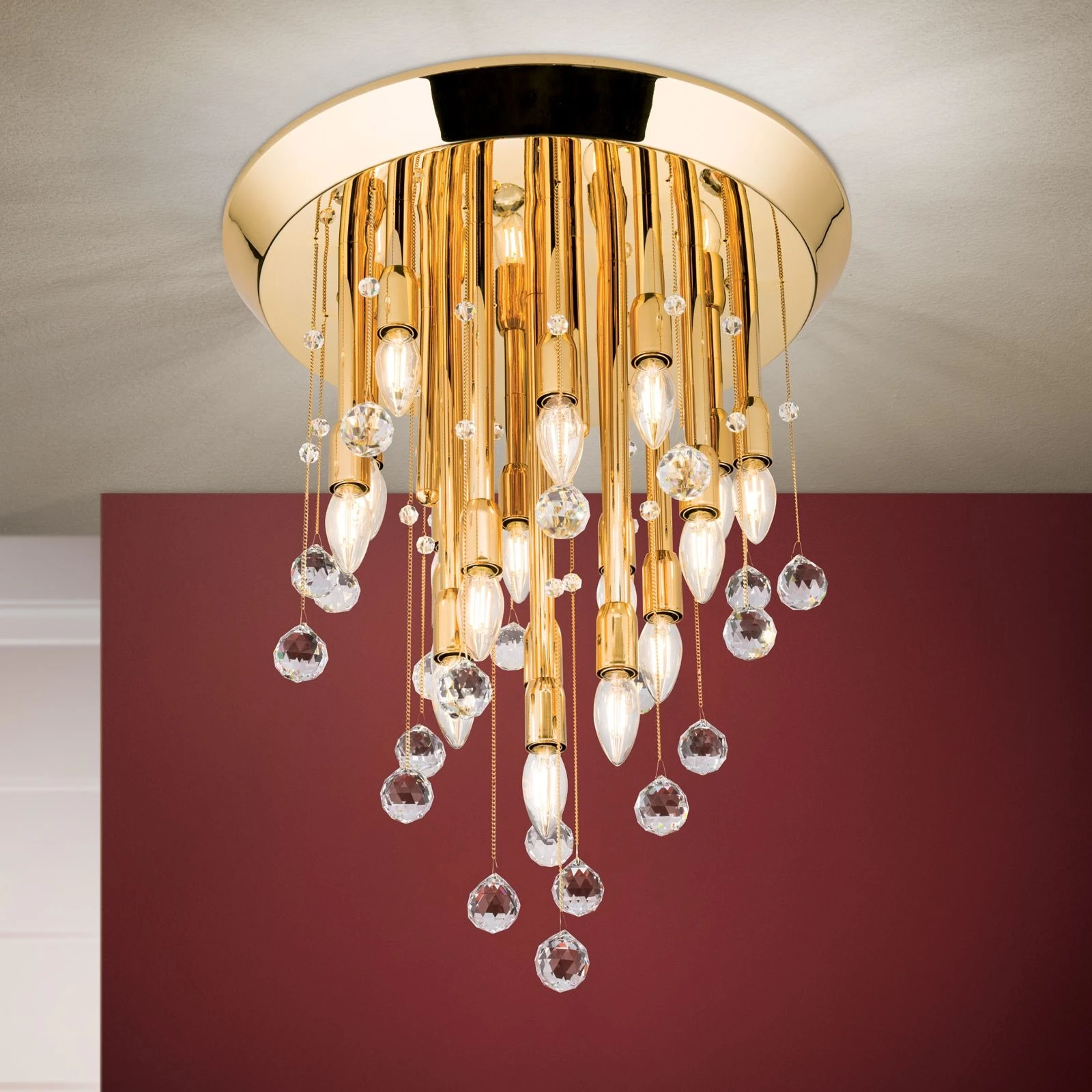 Plafonski luster GALAXY, 19 izvora svetla, 24-karatno pozlaćen - 2