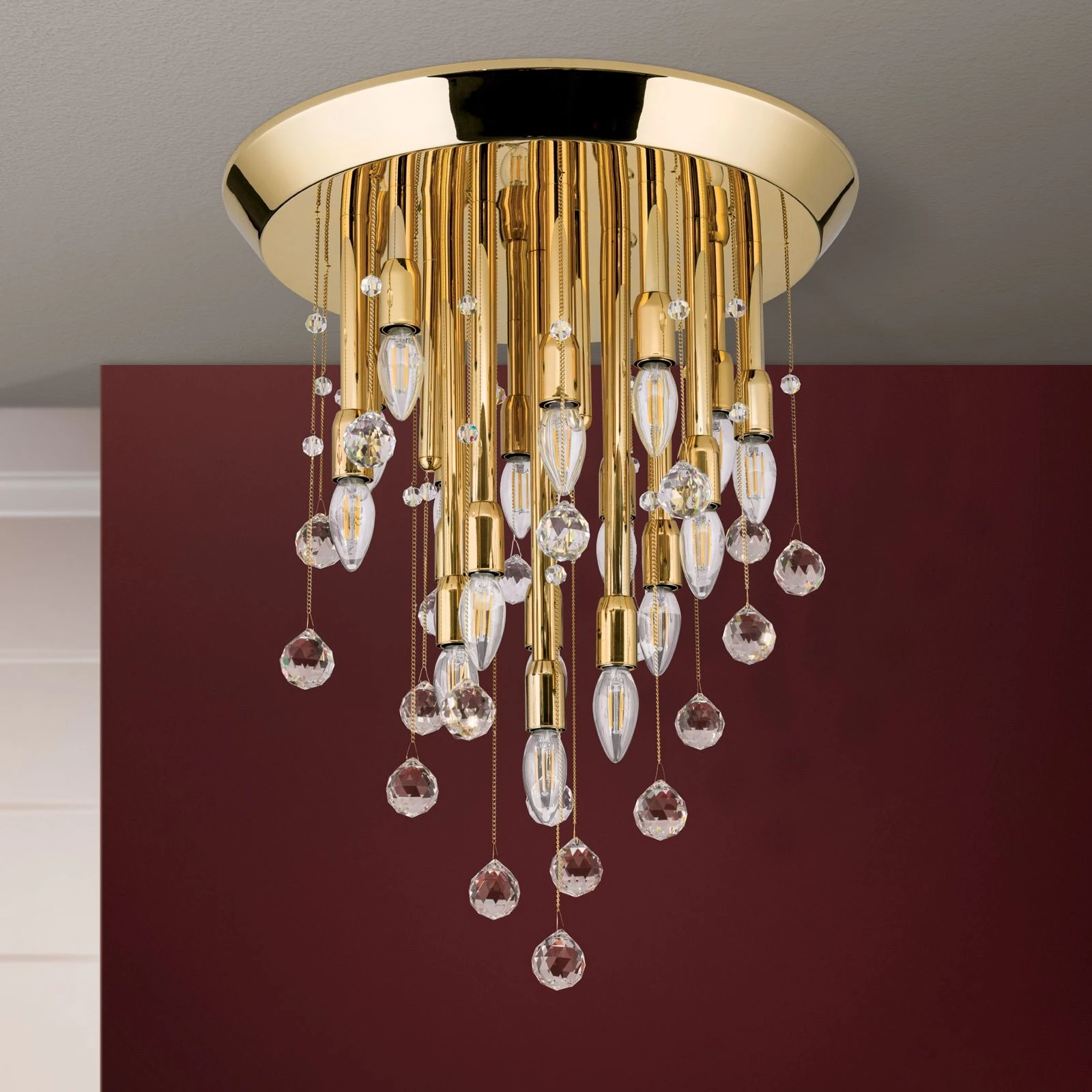 Plafonski luster GALAXY, 19 izvora svetla, 24-karatno pozlaćen - 3