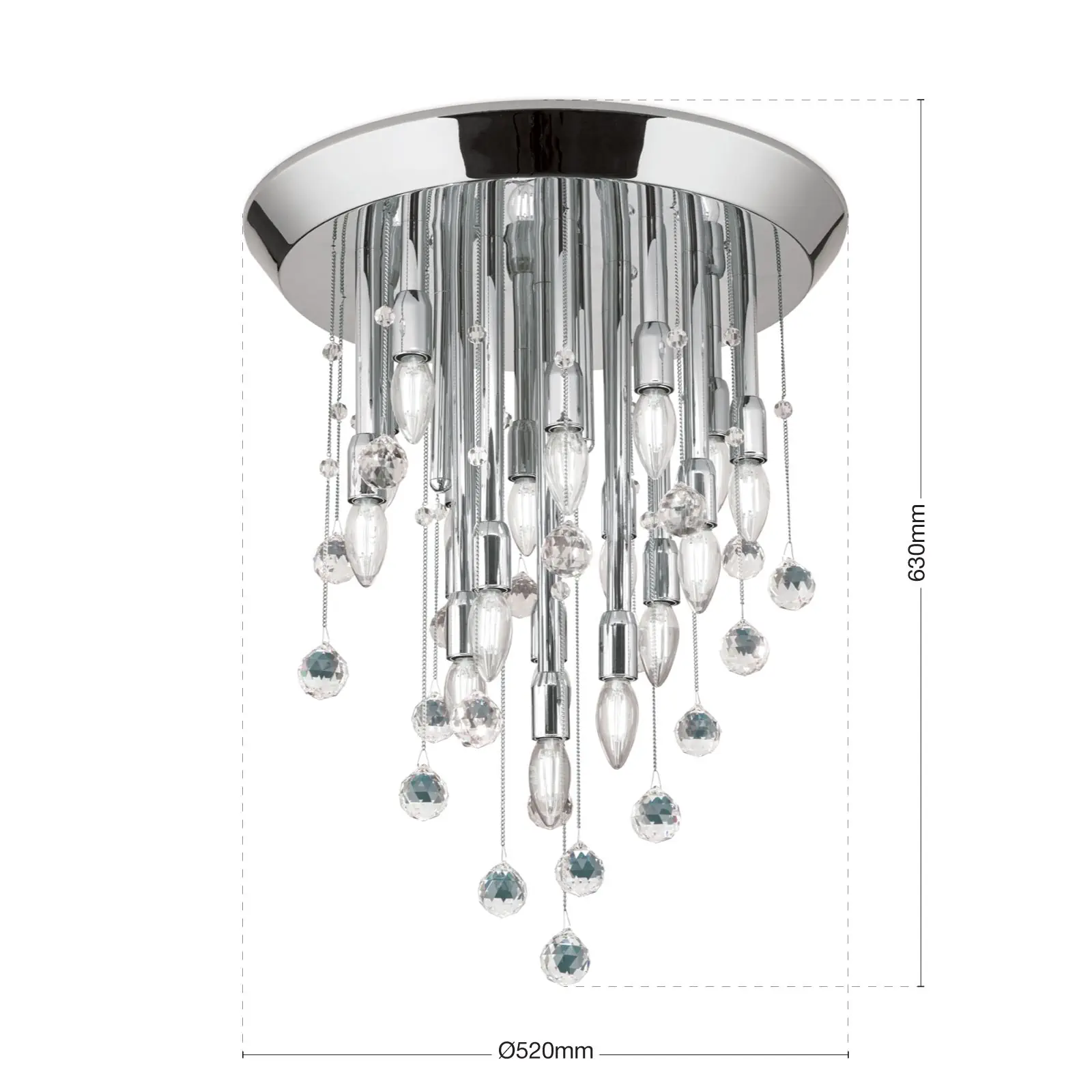 Plafonska lampa GALAXY, hromirana, sa 19 izvora svetla - 7