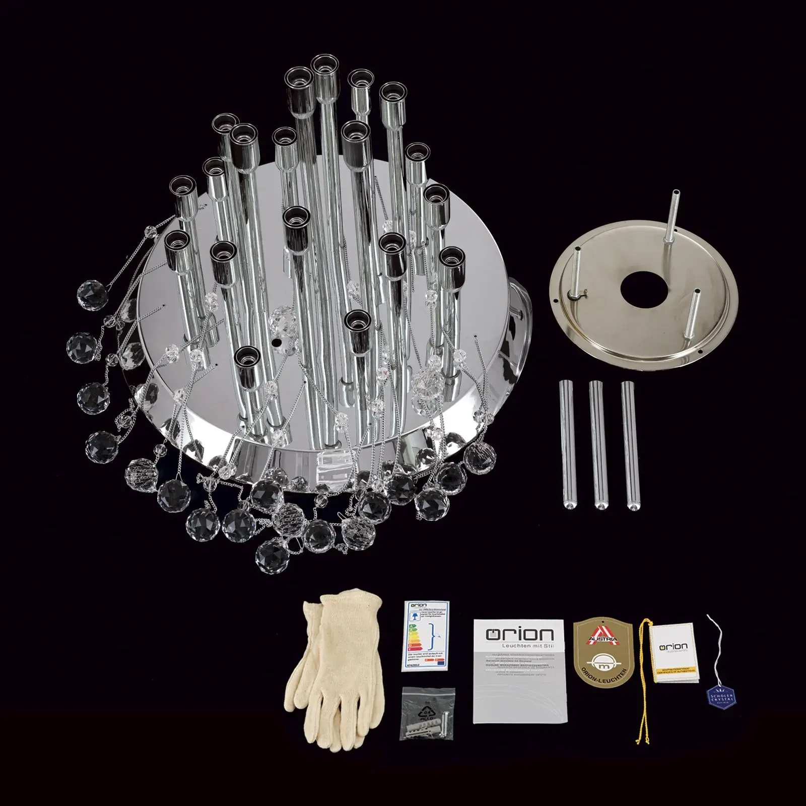 Plafonska lampa GALAXY, hromirana, sa 19 izvora svetla - 8