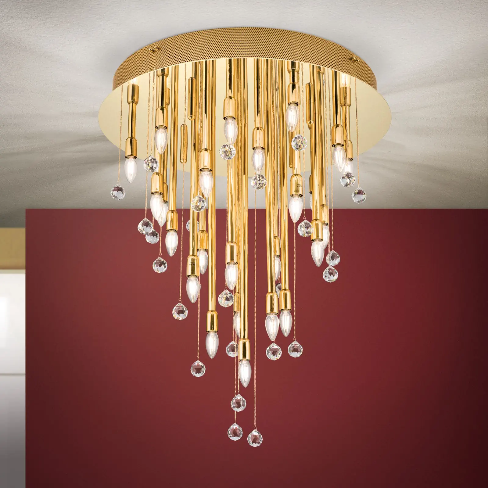 Plafonska lampa GALAXY sa 27 izvora svetla, pozlaćena 24K zlatom - 2