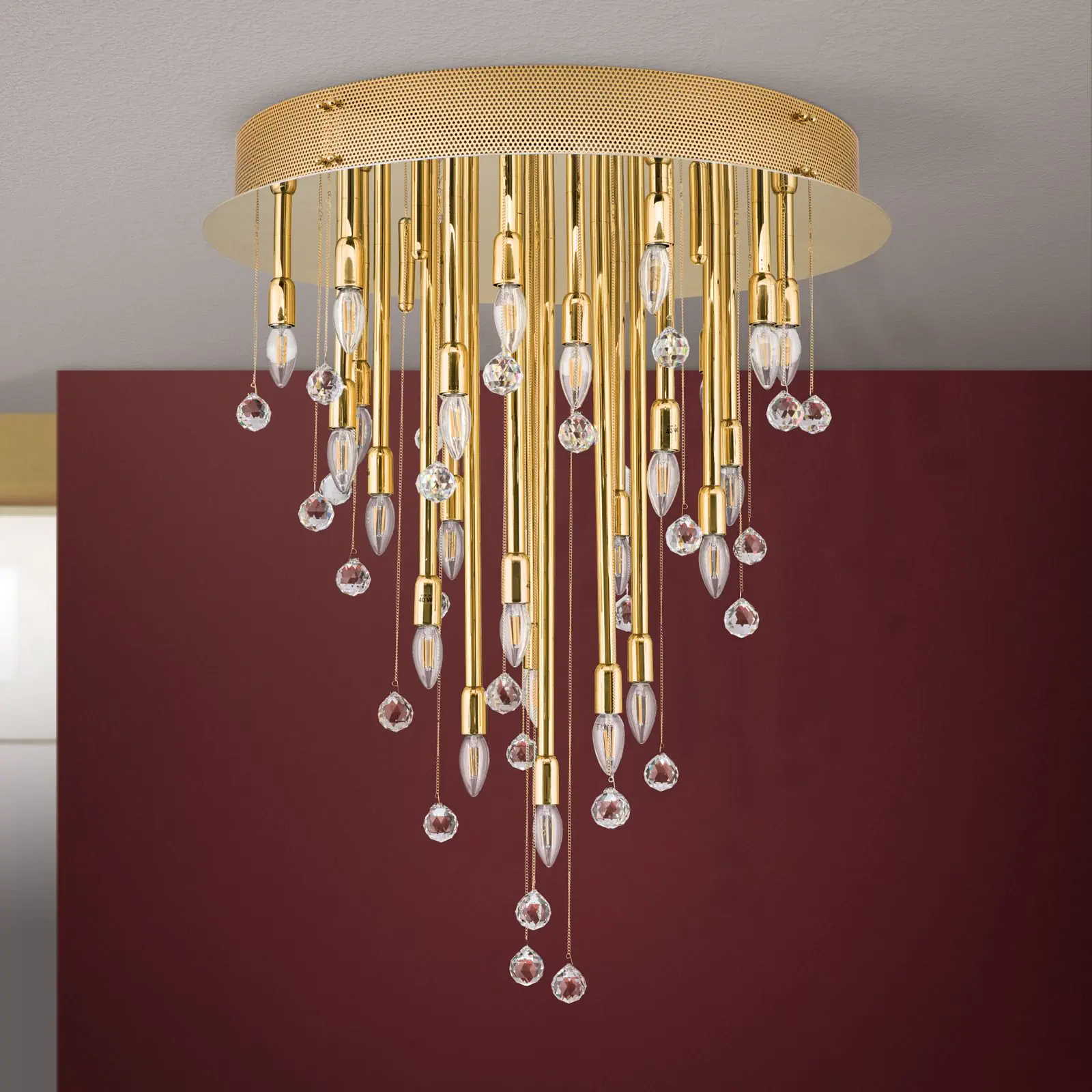 Plafonska lampa GALAXY sa 27 izvora svetla, pozlaćena 24K zlatom - 3