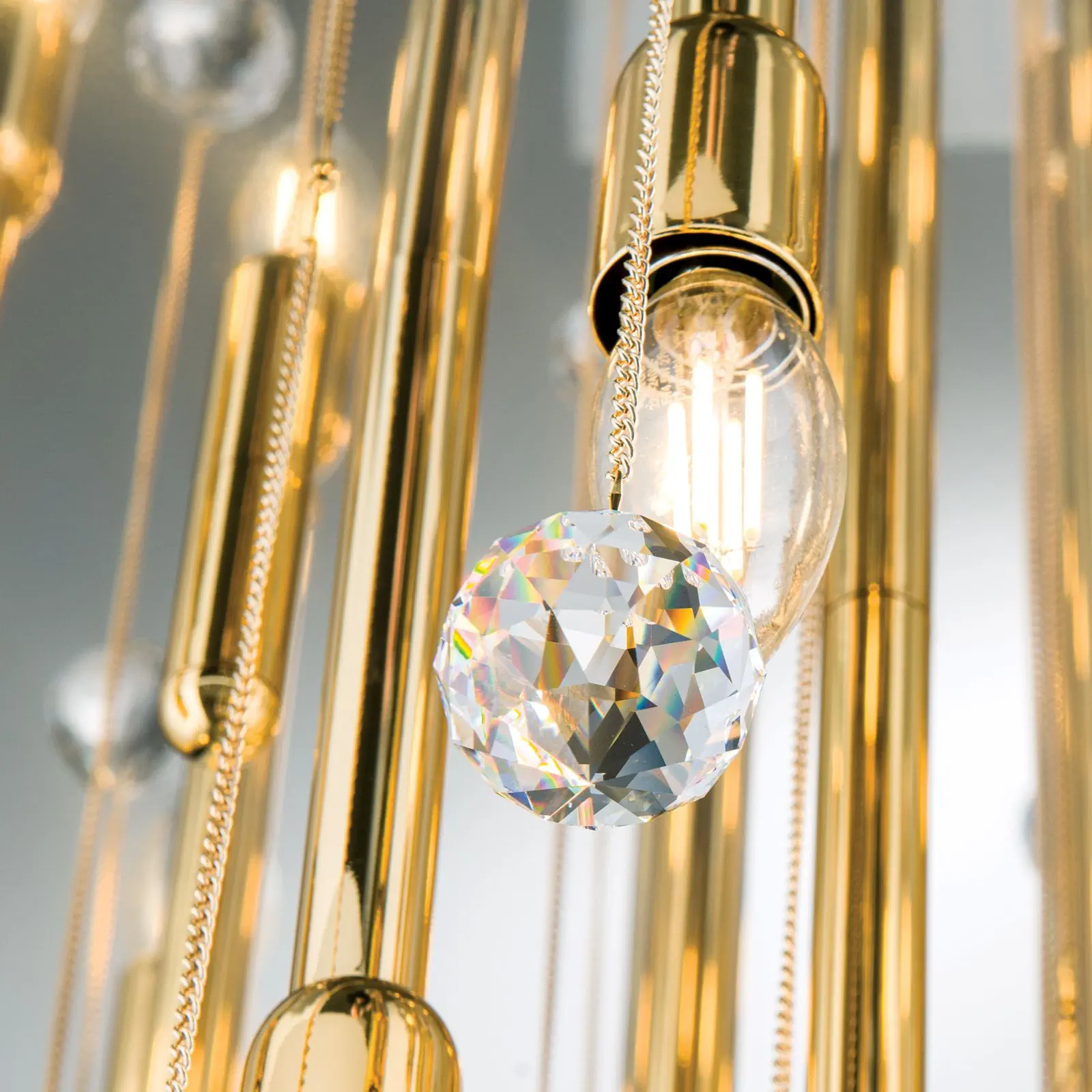 Plafonska lampa GALAXY sa 27 izvora svetla, pozlaćena 24K zlatom - 5