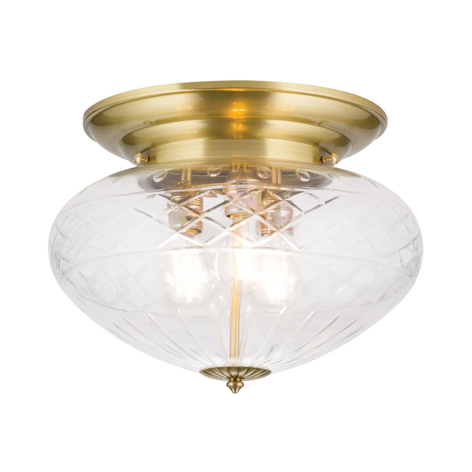 Plafonska lampa ADELE, bronzana završna obrada, sa providnim brušenim staklom, 40 cm - 4