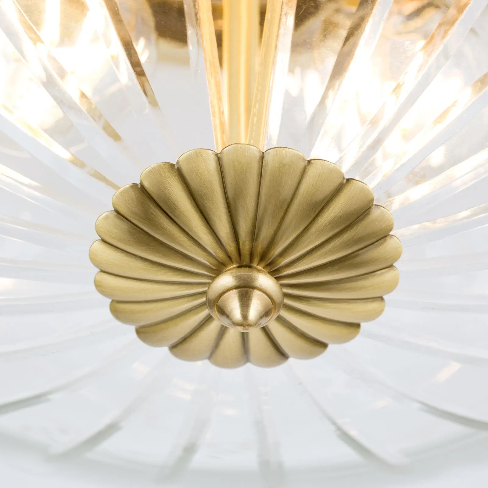 Plafonska lampa ADELE, bronzana završna obrada, sa providnim brušenim staklom, 40 cm - 6